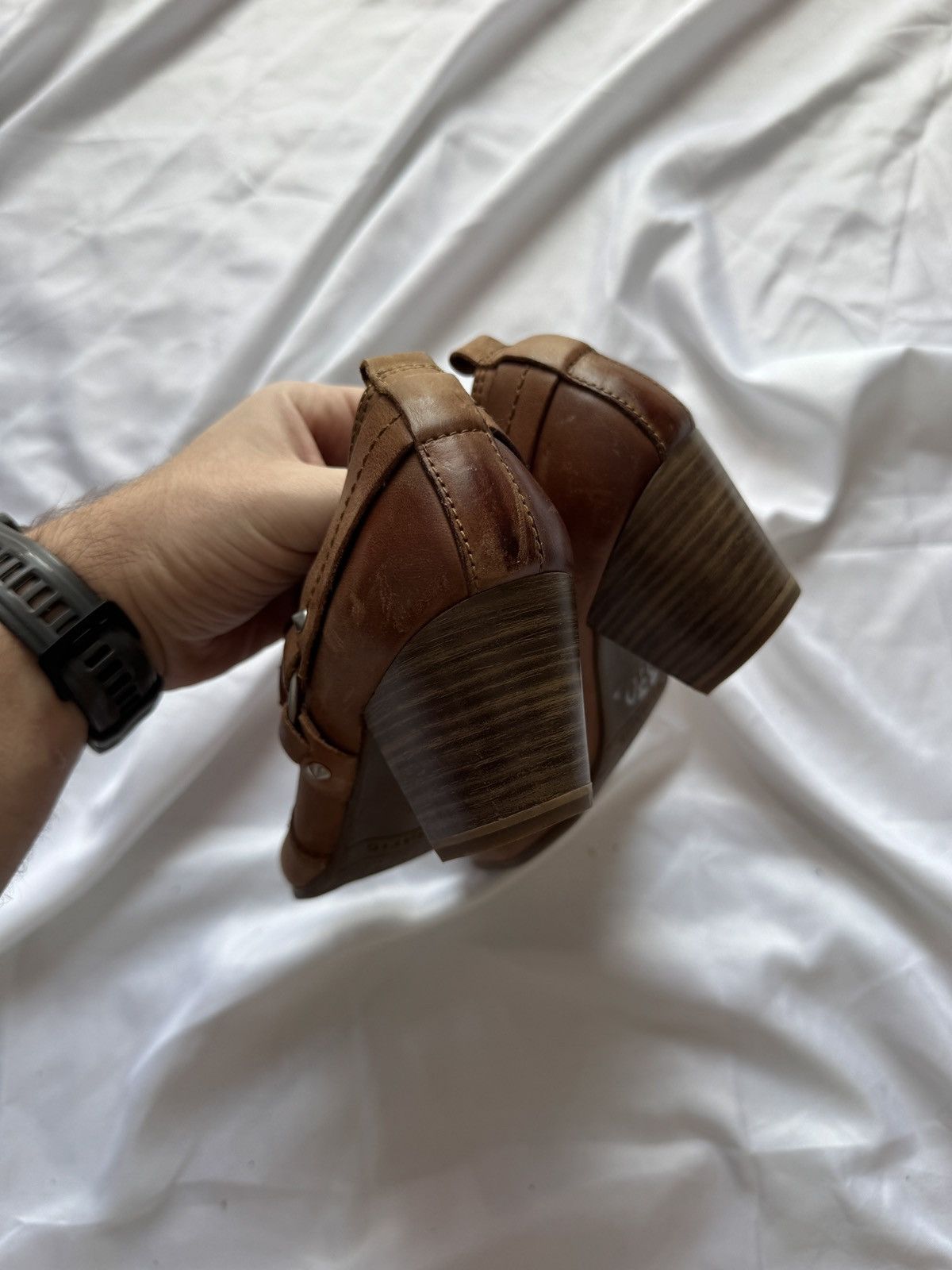 Hysteric Glamour Y2K Strap Details Real Faded Leather Boots Mary Jane Heels Size US 7 / IT 37 - 9 Thumbnail