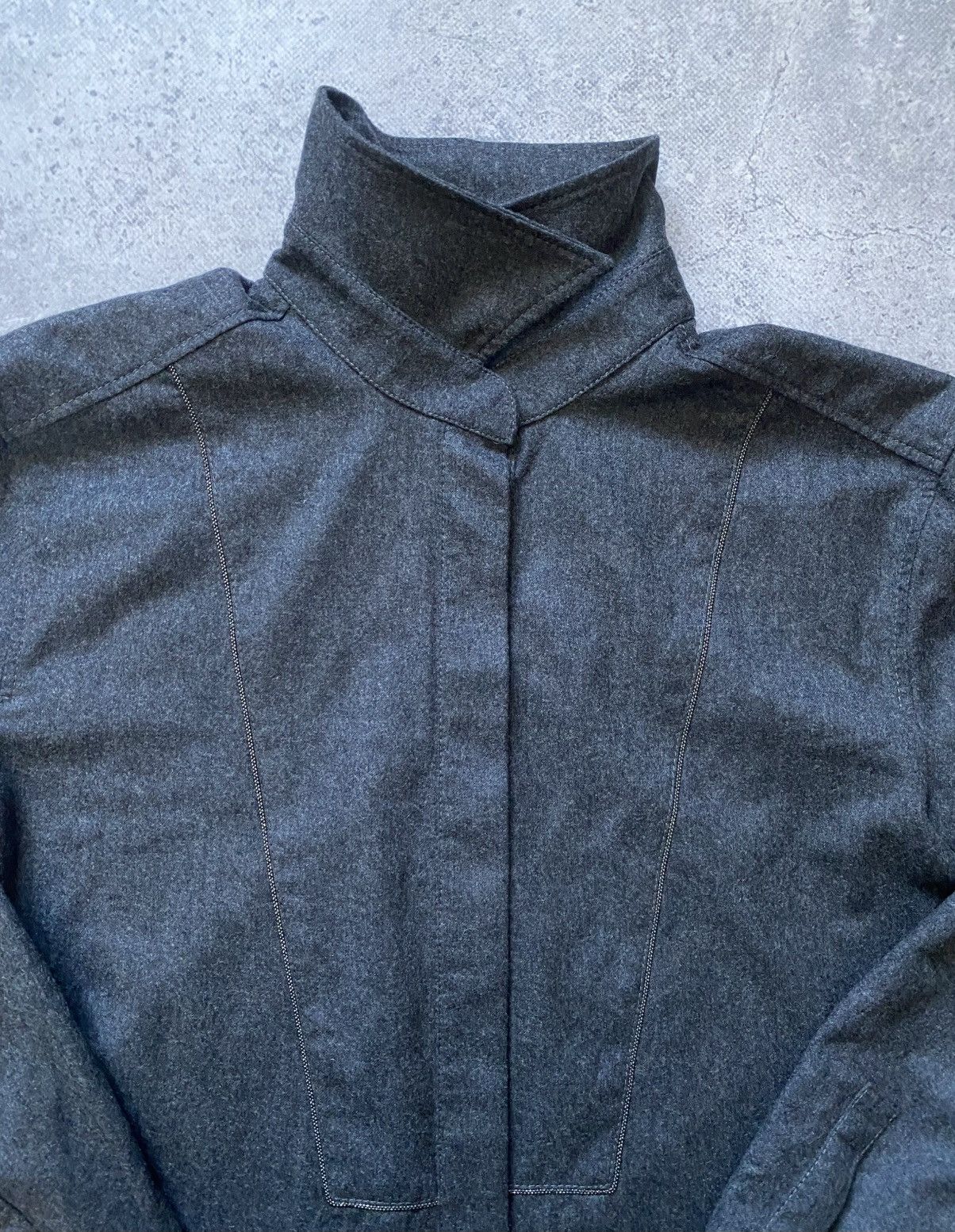 Brunello Cucinelli Brunello Cucinelli Humanity Women’s Gray Wool Dress Luxury Size L / US 10 / IT 46 - 16 Thumbnail