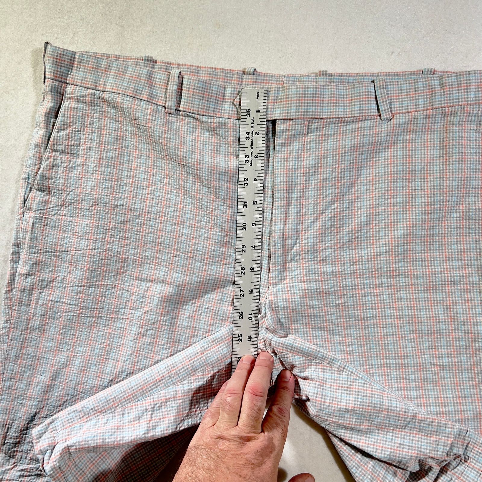 Other Carnoustie Seer Sucker Shorts Men's 42W Blue Pink Check Size US 42 / EU 58 - 8 Thumbnail