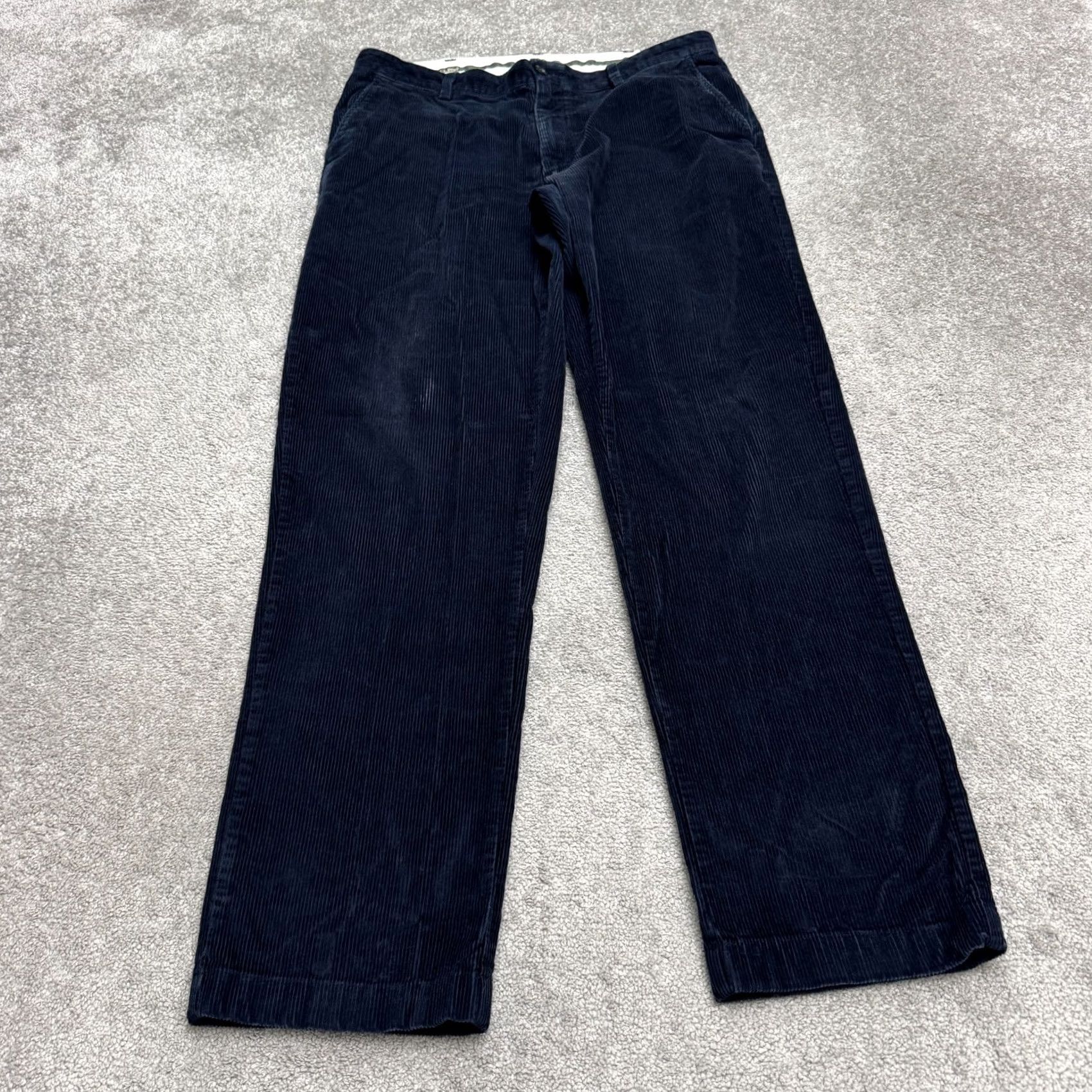 Vintage L.L. Bean Classic Fit Corduroy Pants Mens 36x34 Navy Blue Straight Leg Stretch Casual Pants Mens Size US 36 / EU 52 - 2 Thumbnail