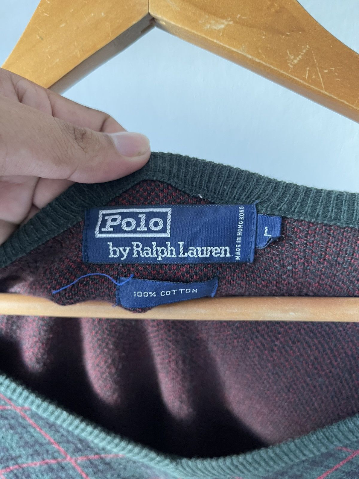 Polo Ralph Lauren 90s Polo Ralph Lauren Plaid Knitwear a5 Size US L / EU 52-54 / 3 - 5 Thumbnail