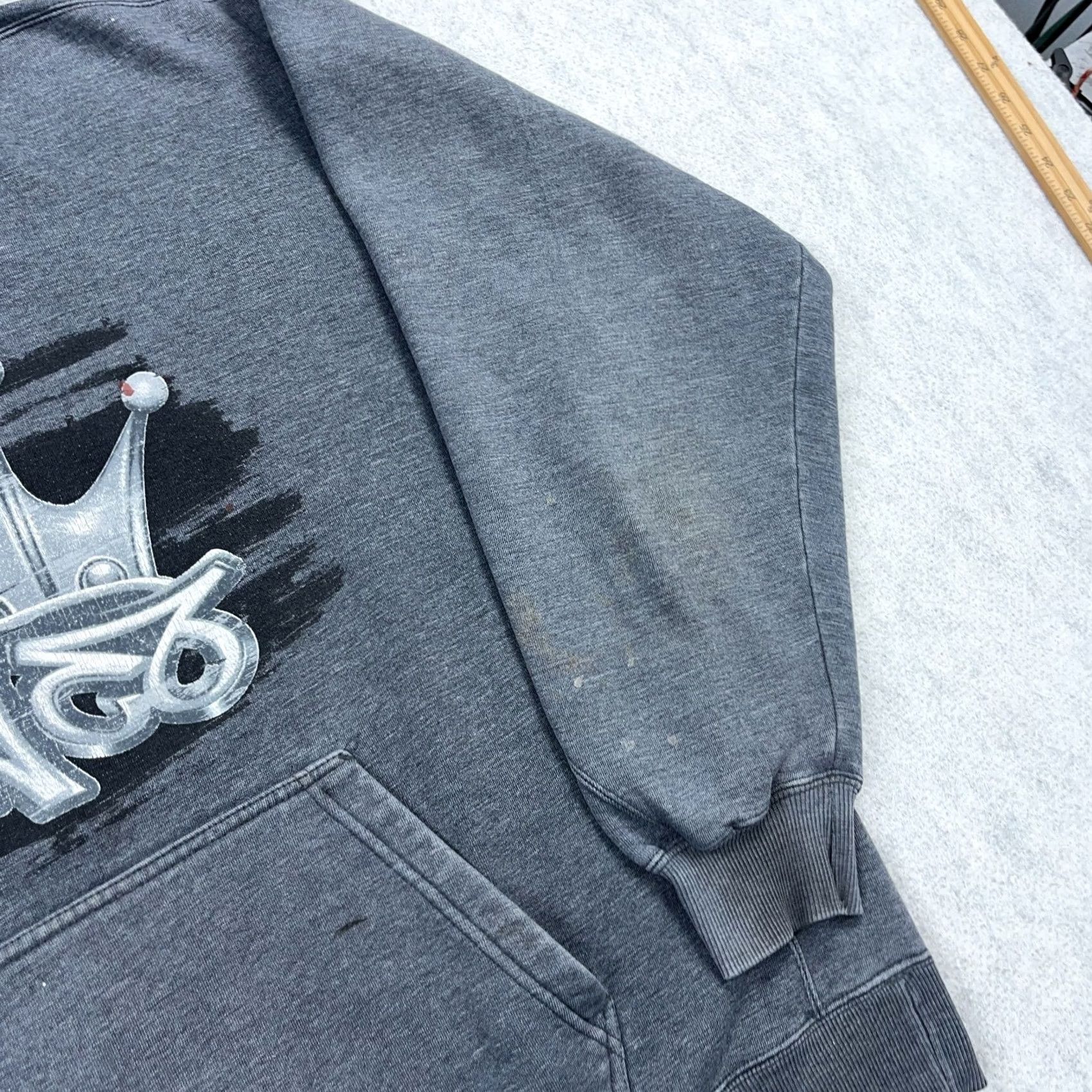 JNCO VINTAGE JNCO Hoodie Men 2XL Gray Sweatshirt Hooded Grunge Thrashed Y2K Jeans Style Shirt Size US XXL / EU 58 / 5 - 6 Thumbnail