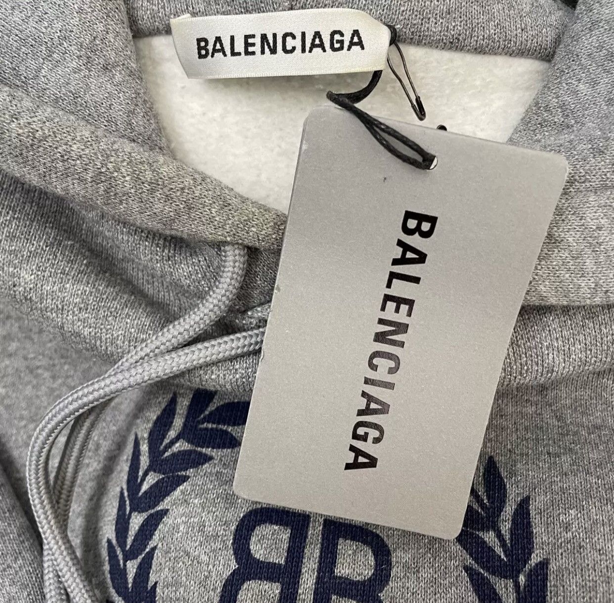 Balenciaga Balenciaga Grey Double B Wheat Ear Logo Hoodie Hoodie Size US XS / EU 42 / 0 - 5 Thumbnail