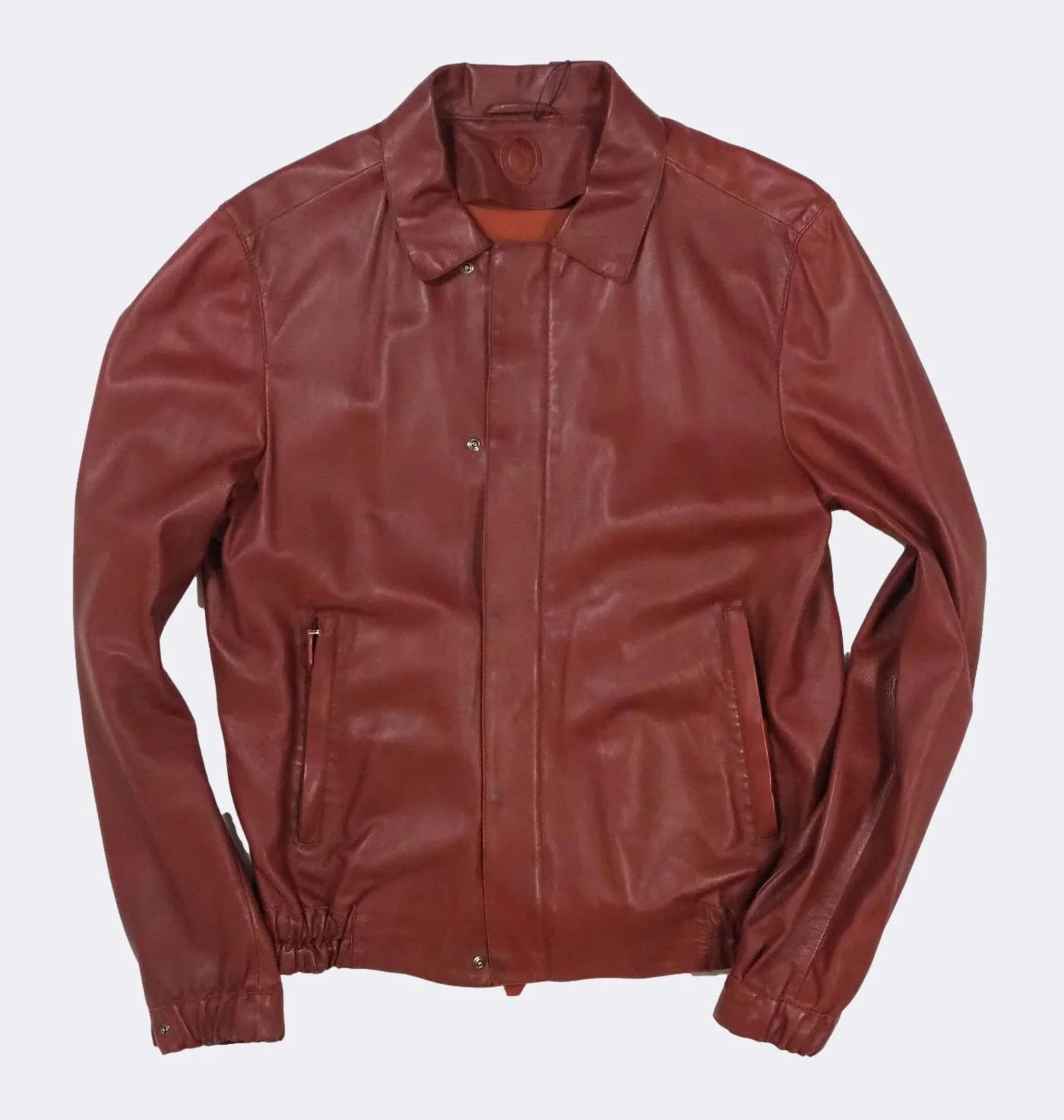 Trussardi Men's Trussardi Lightweight Leather Bomber Jacket $1155 Size US M / EU 48-50 / 2 - 13 Thumbnail