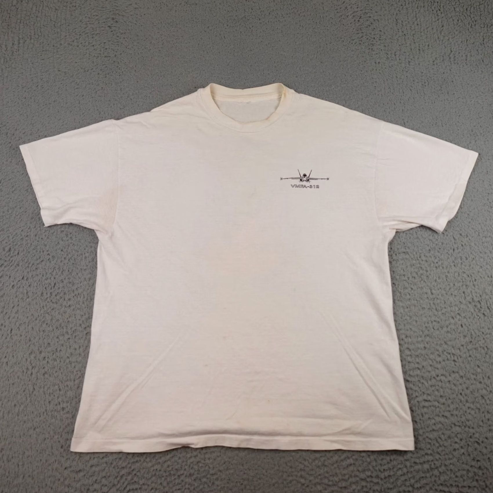 Vintage Vintage Military Shirt Mens XL White VMFA 312 Fights On Single Stitch Marines Size US XL / EU 56 / 4 - 2 Thumbnail