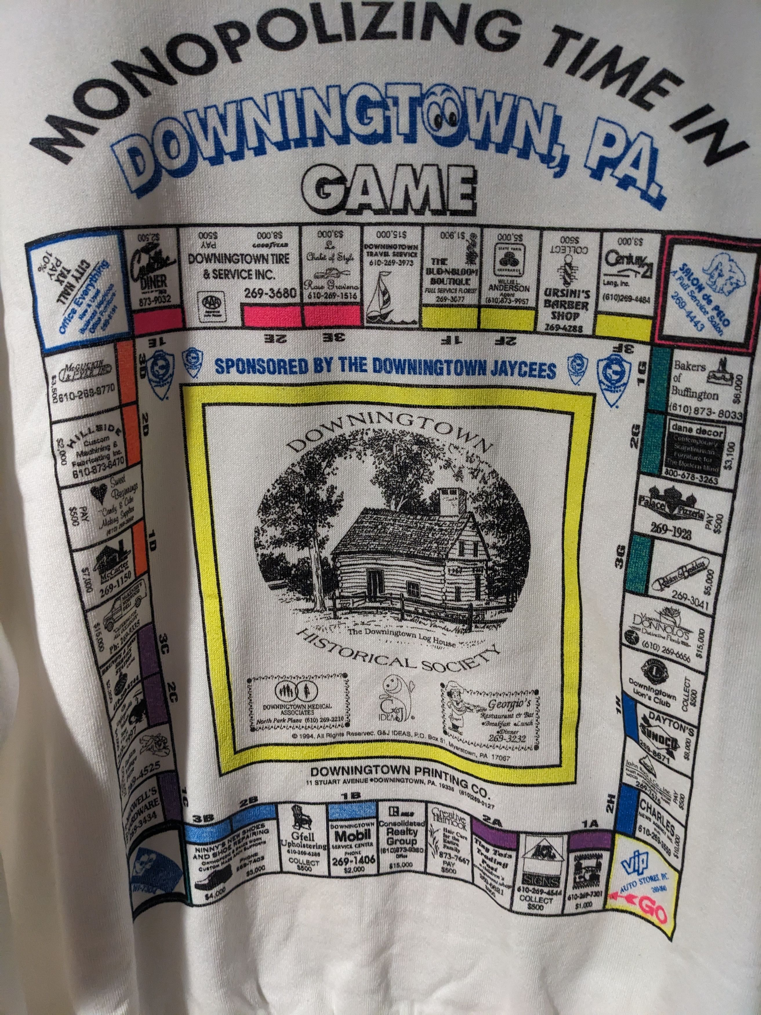 Jerzees × Vintage Vintage 90s Monopoly Downingtown Pennsylvania Sweatshirt Size US L / EU 52-54 / 3 - 2 Thumbnail