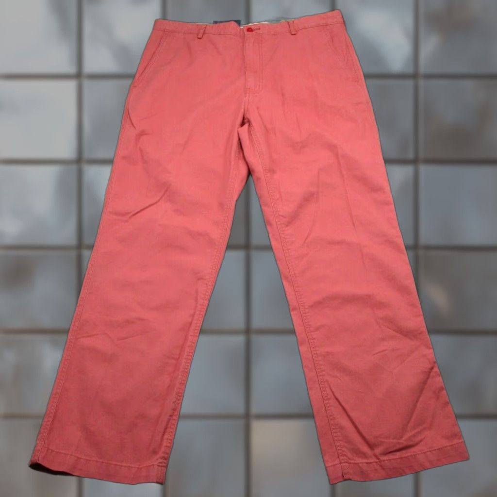 Cremieux Cremieux Classics Mens Pants Chino 34x30 Comfort Stretch Flat Front Pink 90s Logo City Preppy Vintage No Size US 34 / EU 50 - 1 Thumbnail