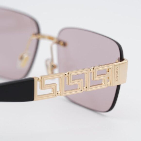 Versace Versace VE2298 10021T Sunglasses Gold Rectangle Frame, Pink Size ONE SIZE - 5 Thumbnail