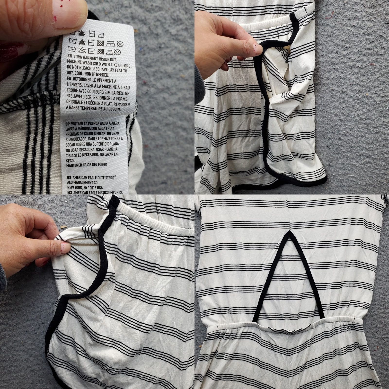 American Eagle Outfitters American Eagle Outfitters Romper Womens S Multicolor Striped Cinch Back Size 28" / US 6 / IT 42 - 8 Thumbnail