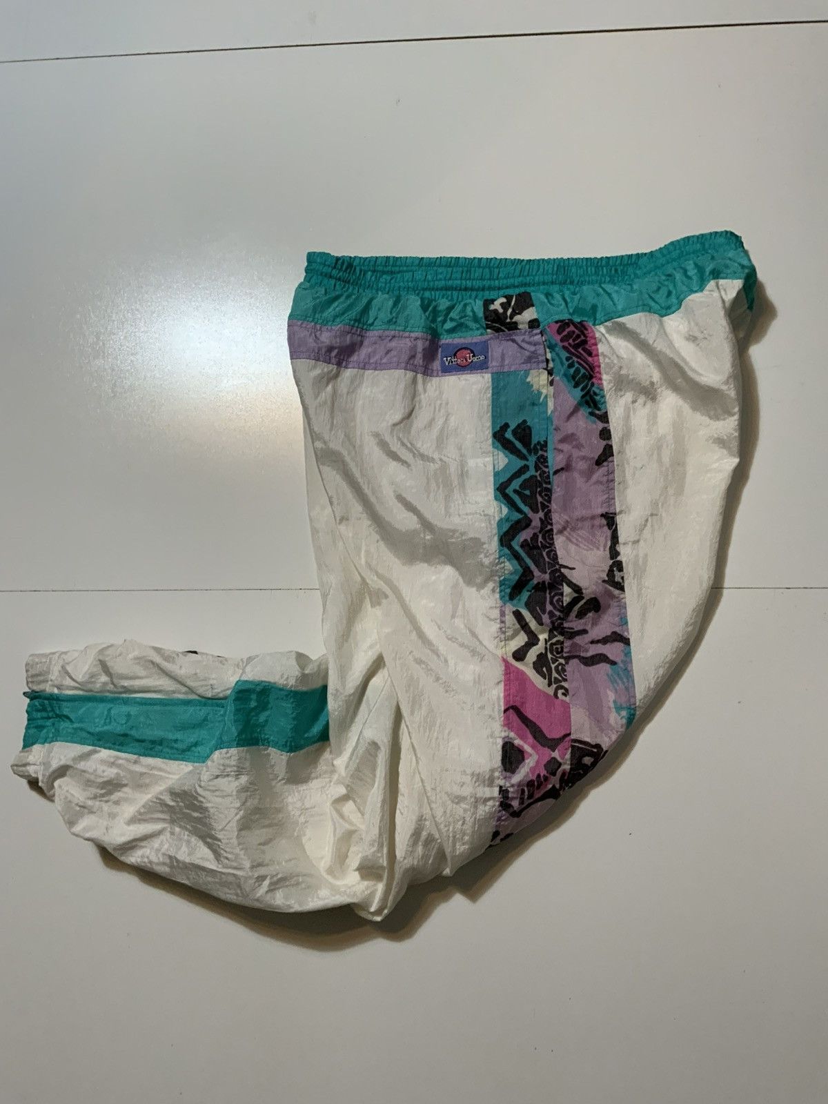Vintage Vintage 80s Windbreaker Abstract Tie Dye Jogger Track Pants Size US 36 / EU 52 - 3 Thumbnail