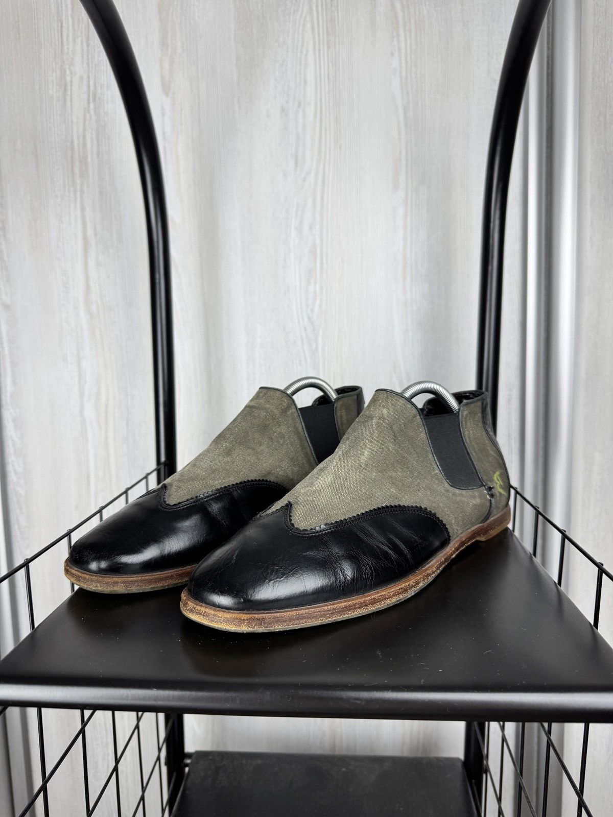Barracuda Barracuda Grey Canvas Black Leather light chelsea boots 42 Size US 9 / EU 42 - 8 Thumbnail