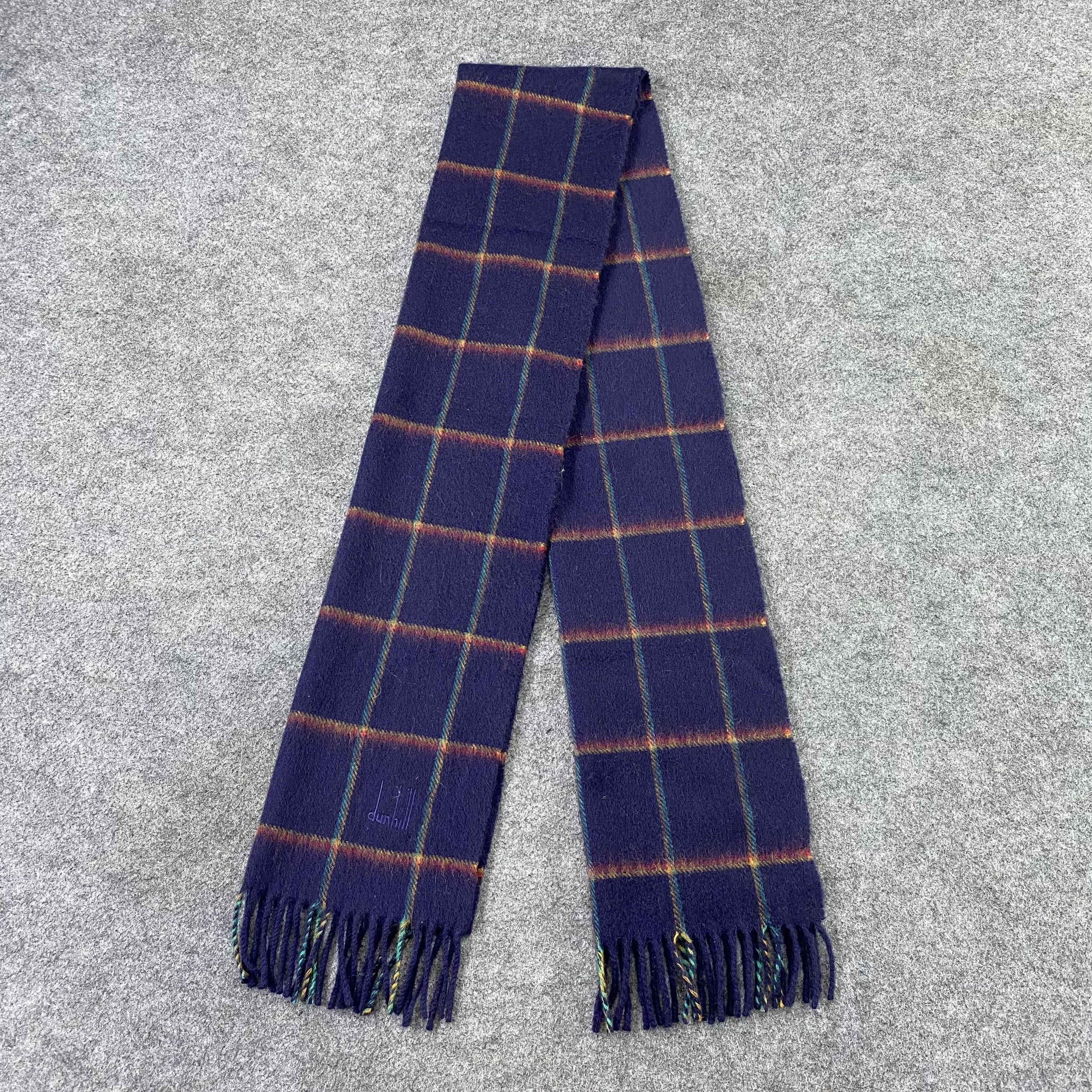 Alfred Dunhill × Vintage Alfred Dunhill Cashmere Muffler Scarf / Neckwear - T1540 Size ONE SIZE - 4 Thumbnail