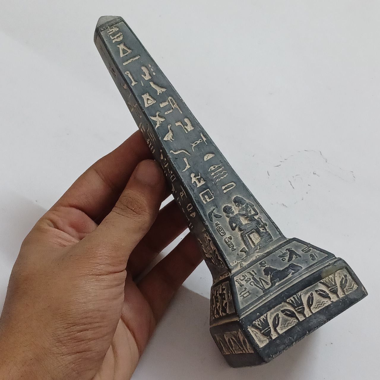 Pharaonic obelisk with hieroglyphs
