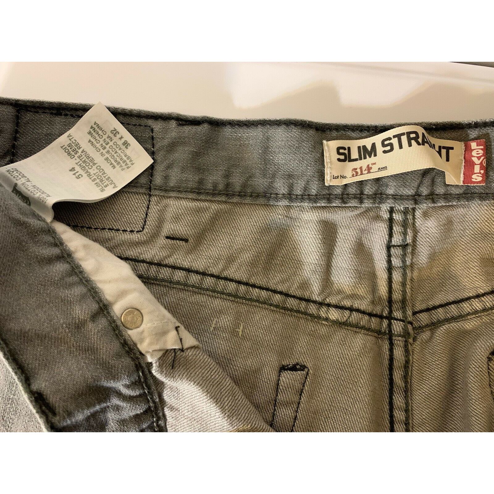 Levi's Levis Perfectly Faded Gray Denim 514 Jeans Slim Straight Leg Size US 38 / EU 54 - 2 Thumbnail