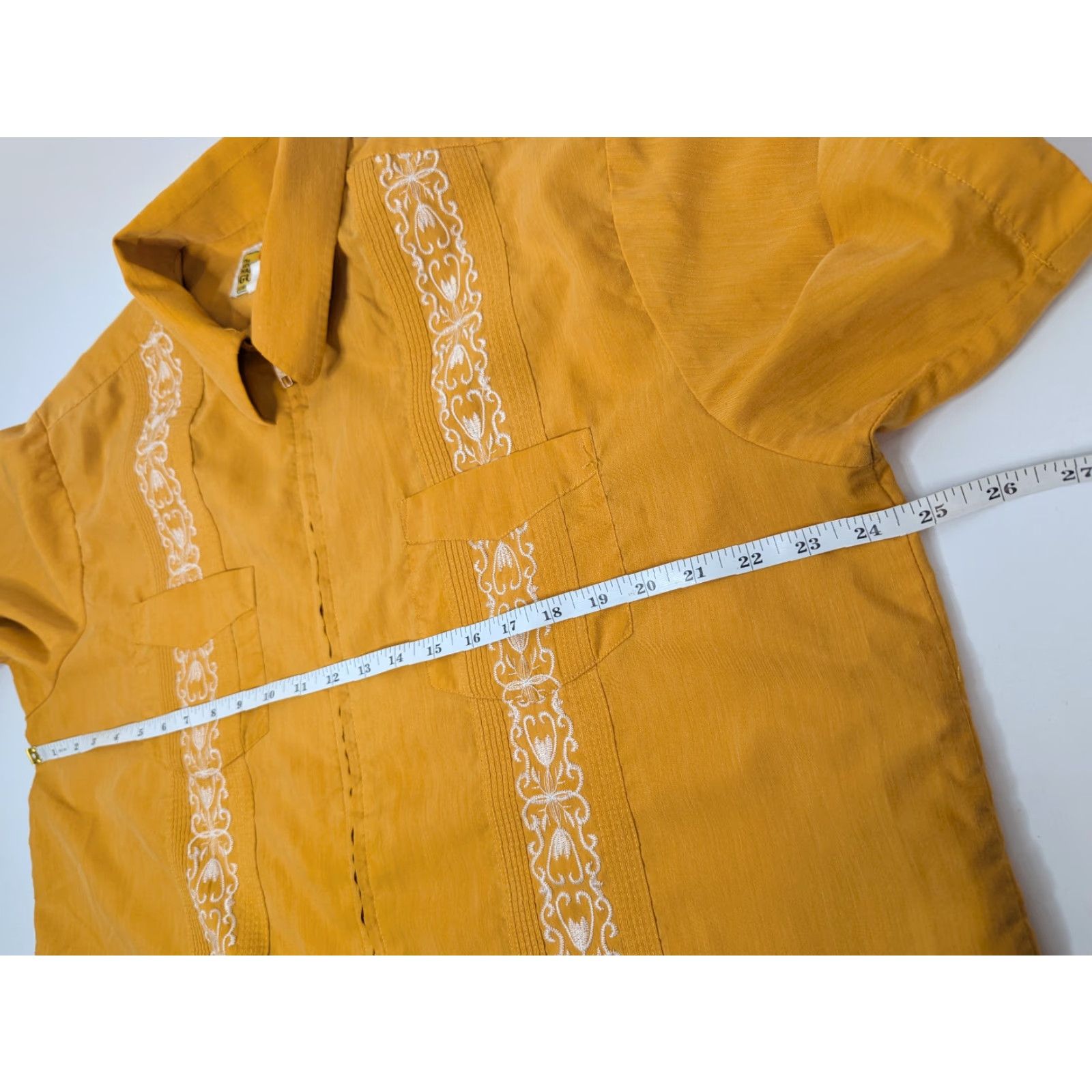 Haband Genuine Haband Guayabera Shirt Men L Yellow Full Zip Short Sleeve Cuban Size US L / EU 52-54 / 3 - 5 Thumbnail