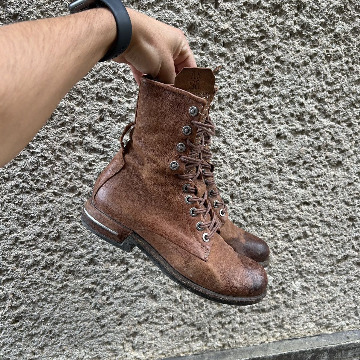 A.S.98 A.S 98 Avantgarde Leather Combat Boots Rick Owens Style 38 Size US 8 / IT 38 - 14 Thumbnail