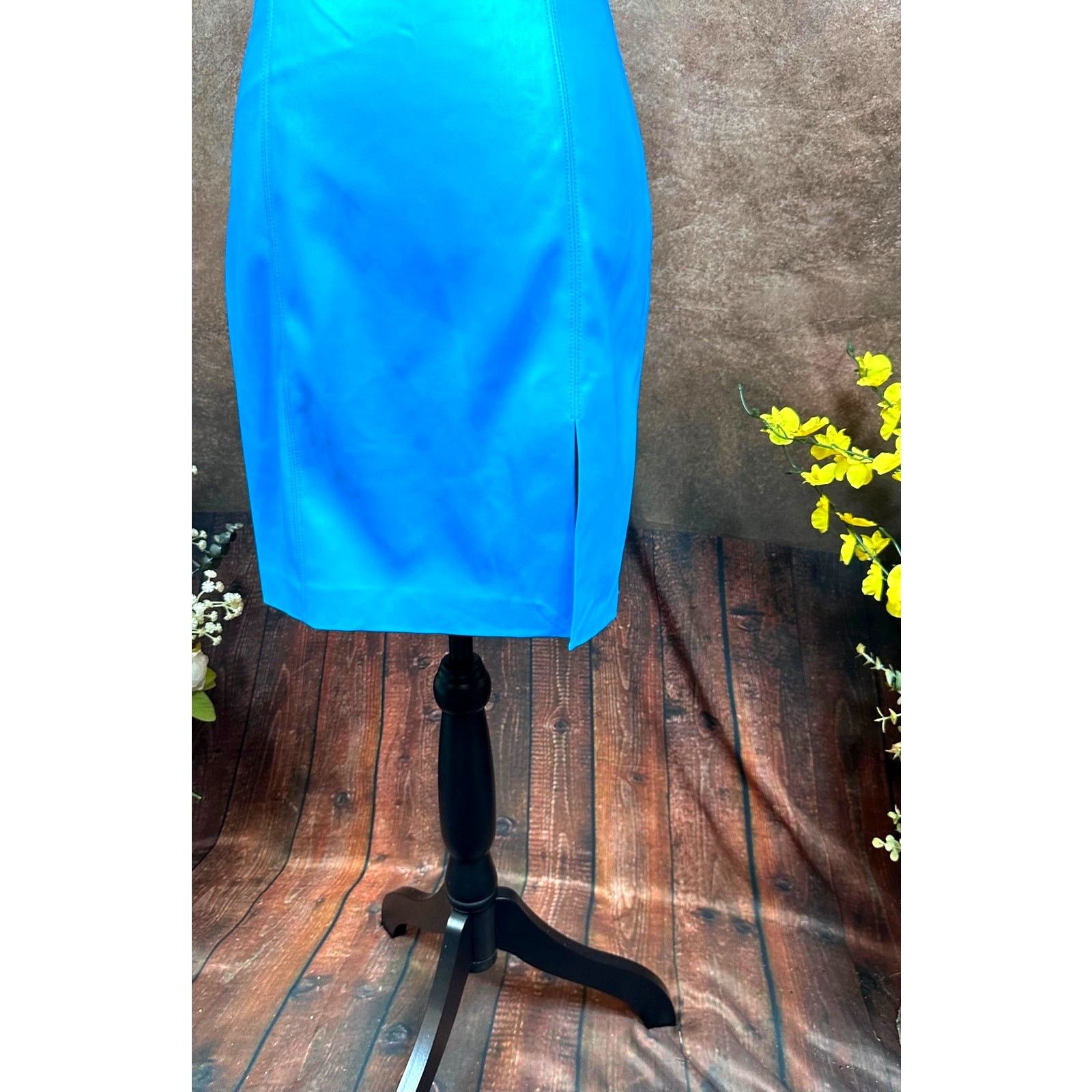 Susana Monaco Faux Leather Mini Dress Ultramarine S