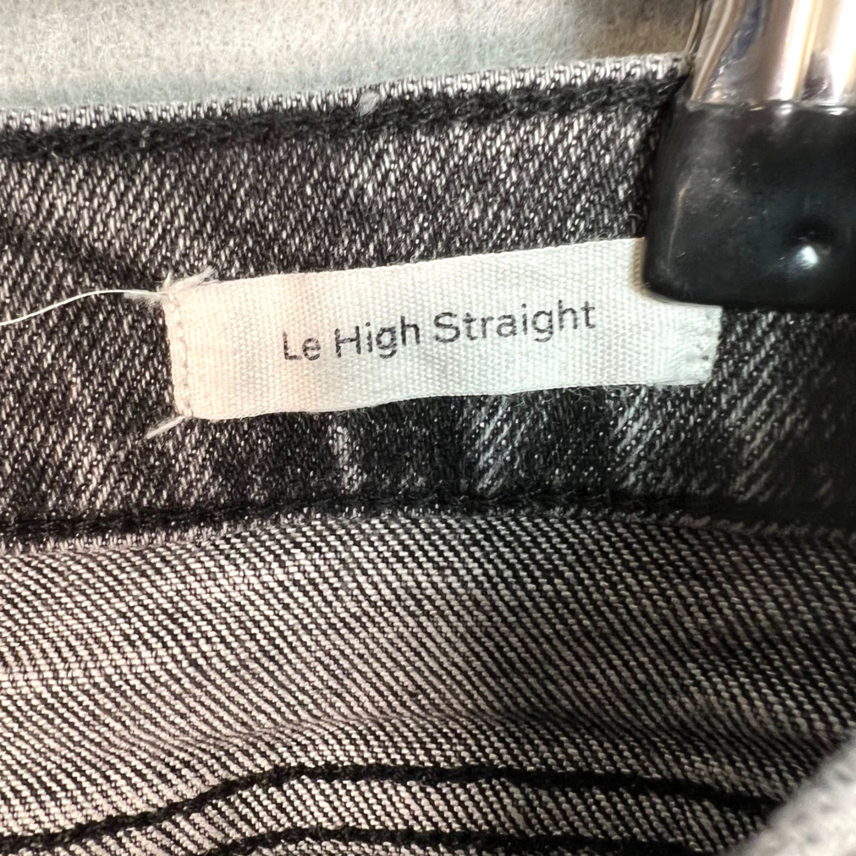 Frame FRAME High Rise Straight Jeans Adult Womens Size 26 Black Denim Cotton Blend Size 26" / US 2 / IT 38 - 4 Thumbnail