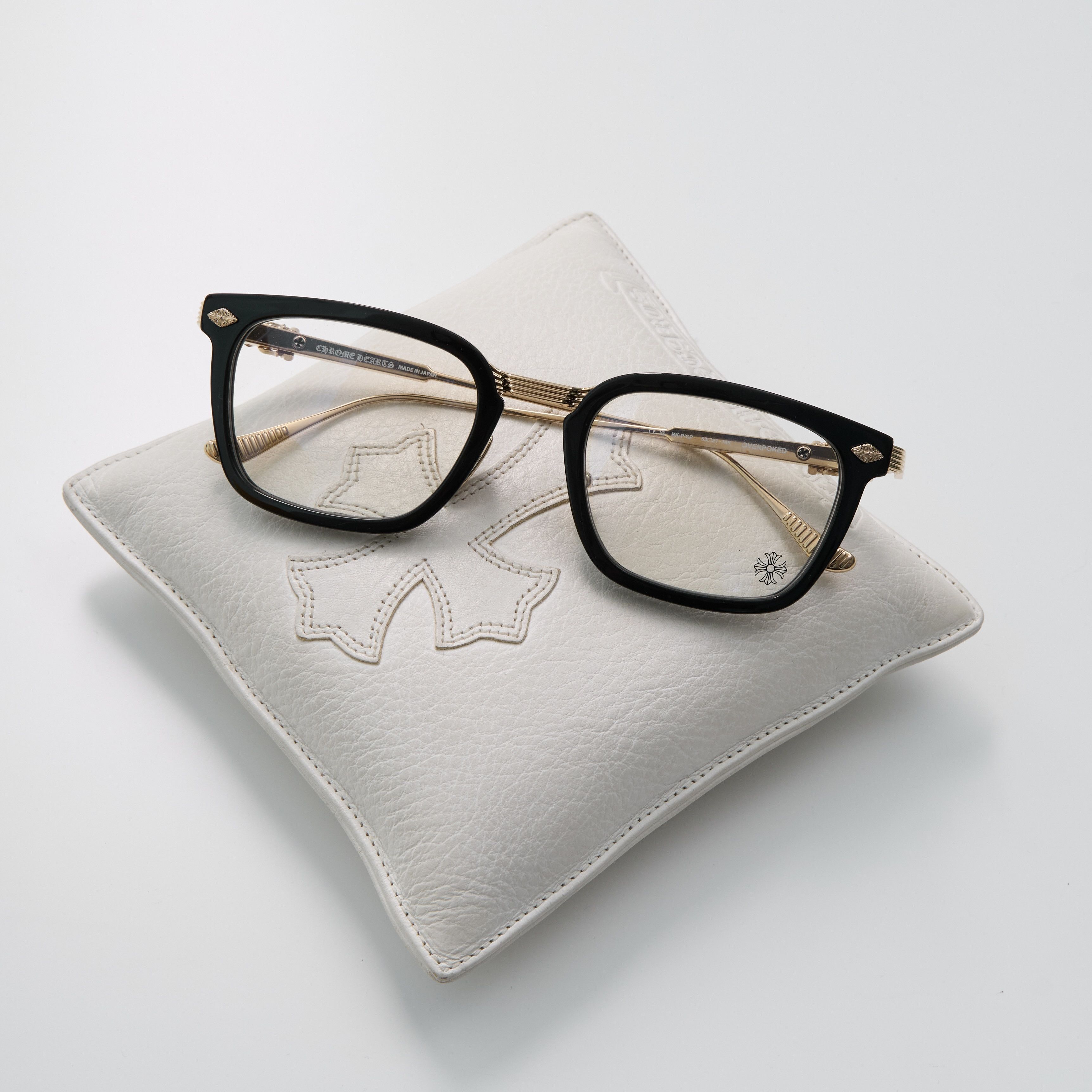 Chrome Hearts CHROME HEARTS OVERPOKED BLACK-PLASTIC/ GOLD PLATED GLASSES Size ONE SIZE - 10 Thumbnail