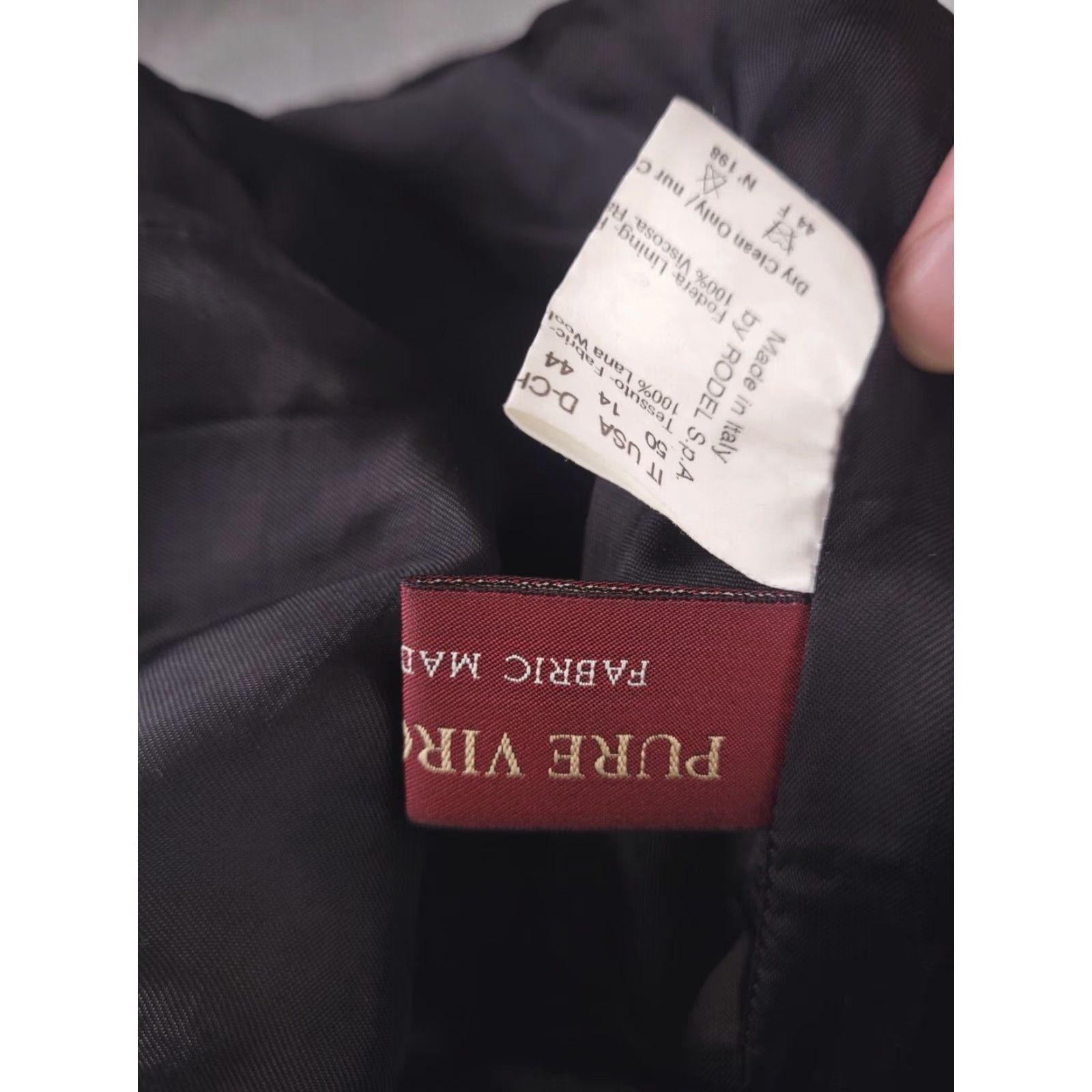 Vintage Rodel Made in Italy Coat Womens 14 Brown 100% Wool Button Trench Overcoat Size XL / US 12-14 / IT 48-50 - 7 Thumbnail
