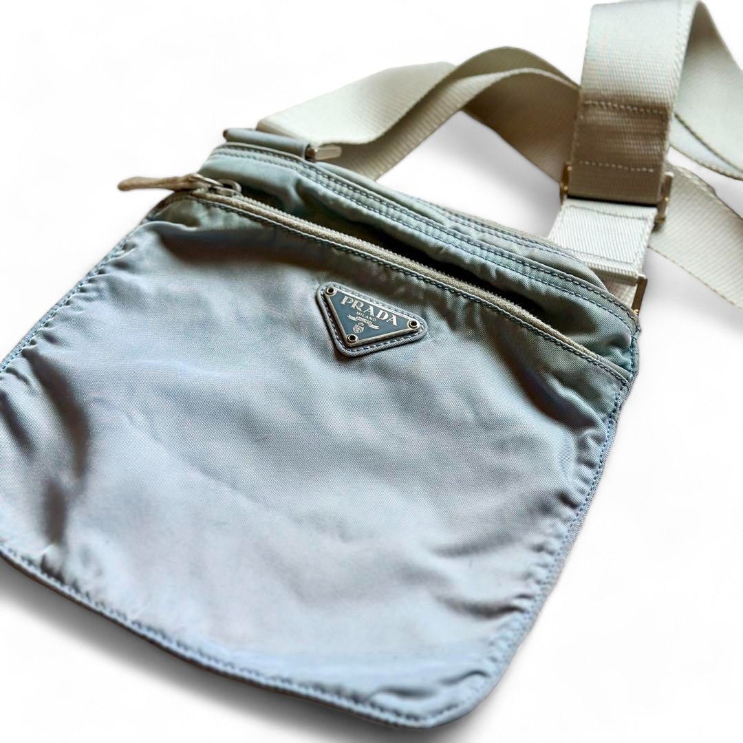 Prada Prada - Nylon Shoulder Bag Crossbody Light Blue Triangle Size ONE SIZE - 3 Thumbnail