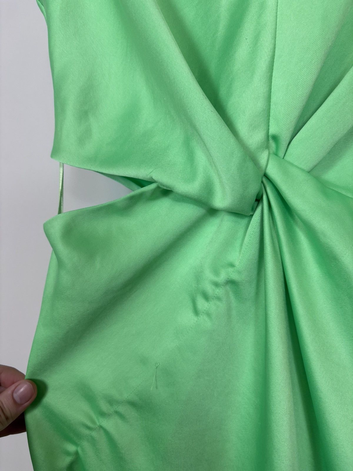 Sandro Sandro Paris E24Neon Vert Fluo NWT Green Cutout Midi Dress Size S / US 4 / IT 40 - 6 Thumbnail