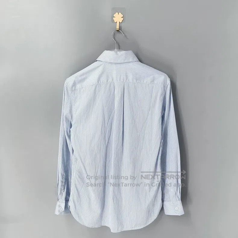Saint Laurent Paris Saint Laurent Paris Navy and white striped embroidered log Size XXS / US 00 / IT 34 - 2 Thumbnail