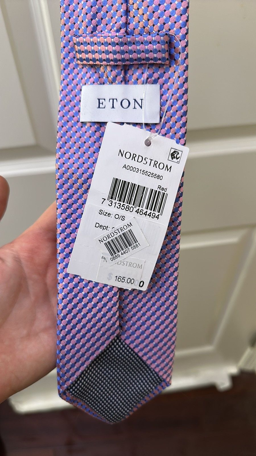 Eton NWT Eton pink and blue patterned tie Size ONE SIZE - 5 Thumbnail