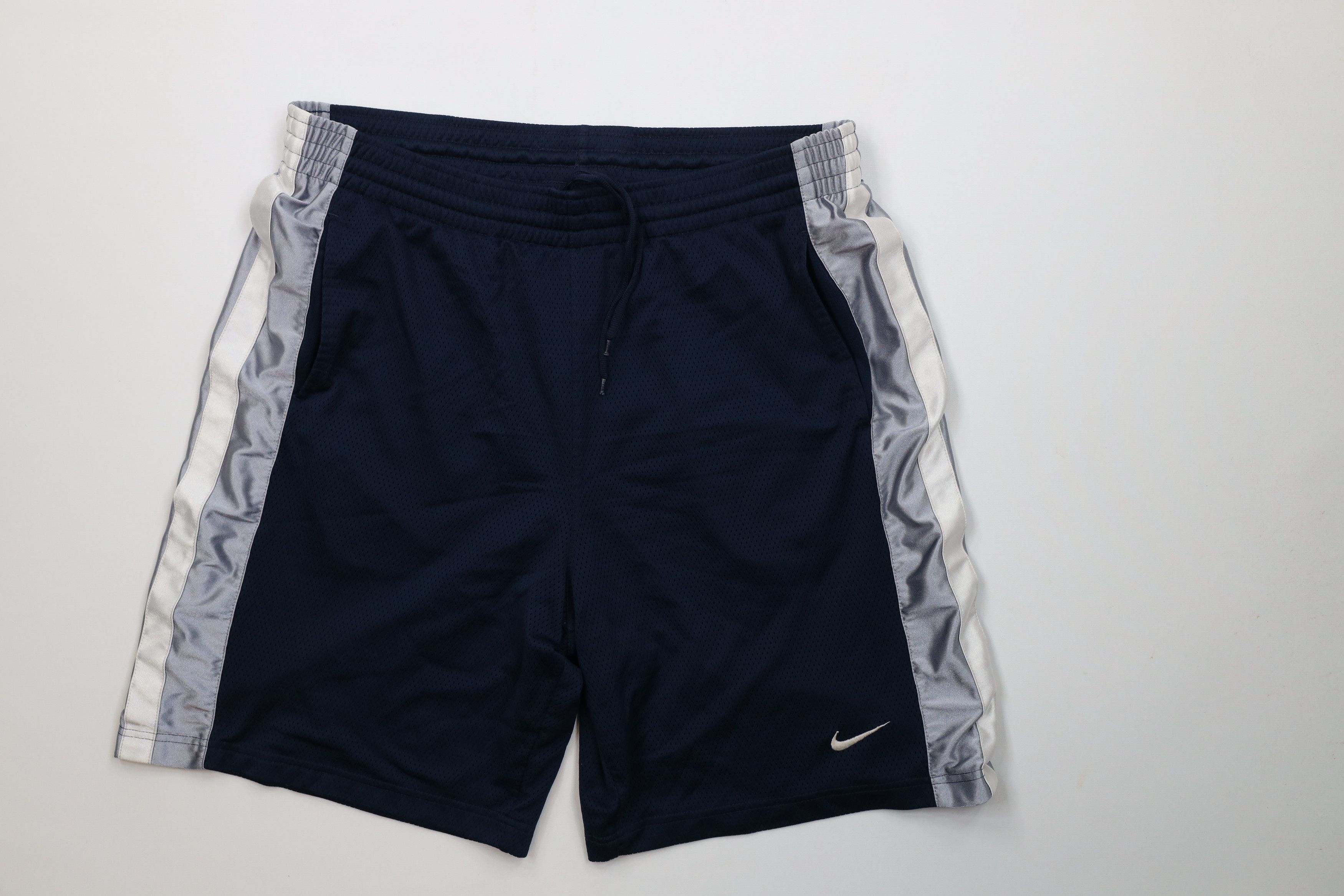 Nike Vintage Nike Mini Swoosh Heavy Mesh Basketball Shorts Blue Size US 36 / EU 52 - 1 Thumbnail