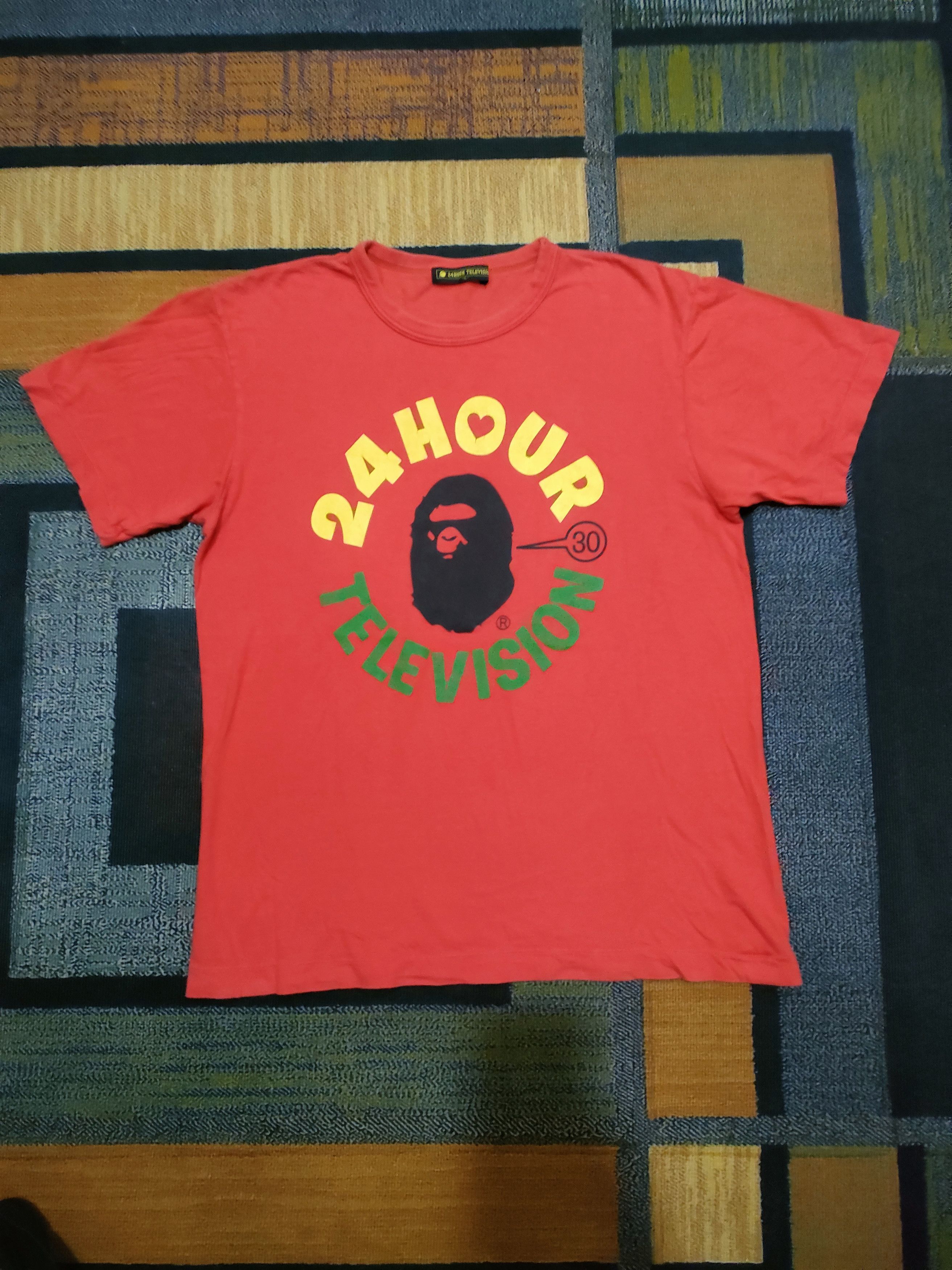 Bape × Vintage Bape 24 Hours Television Tee Size US L / EU 52-54 / 3 - 1 Thumbnail