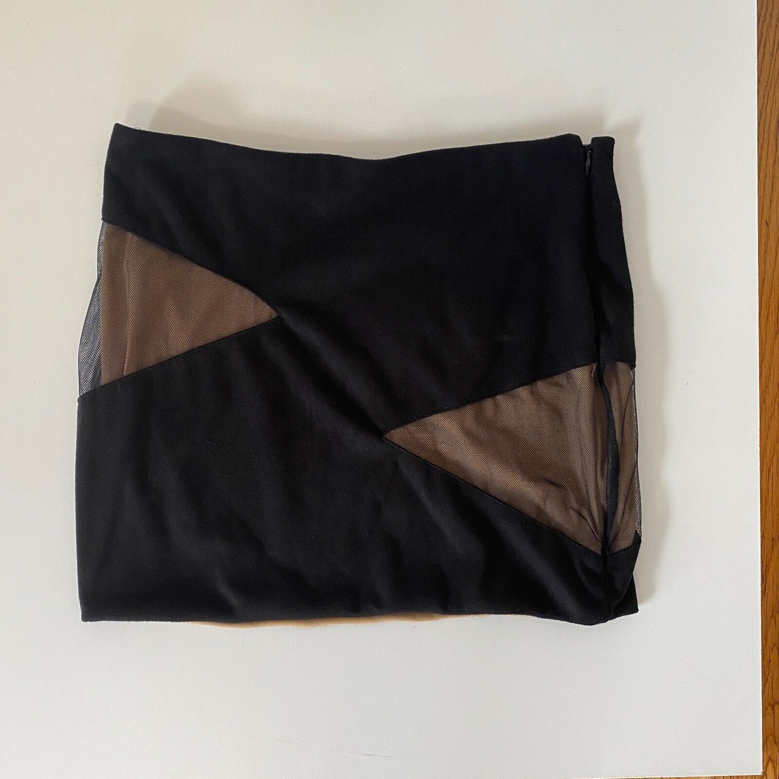 REVOLVE NWT Revolve Donna Mizani Black Suede Mesh Tan Lined Mini SM Size 27" / US 4 / IT 40 - 2 Thumbnail