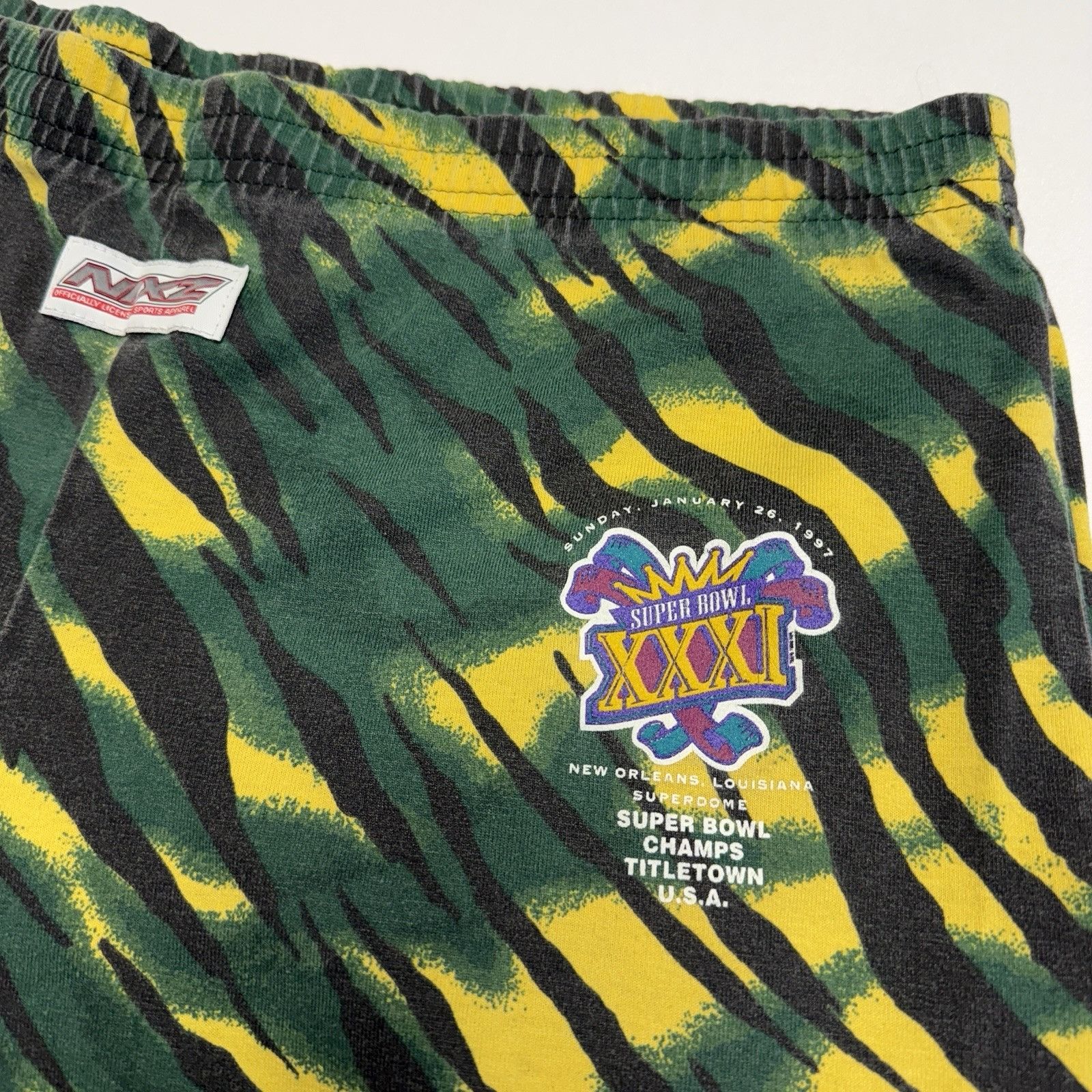 NFL × Vintage VTG 90s NIXZ Green Bay Packers Pants MC Hammer Workout Zubaz Size US 33 - 4 Thumbnail