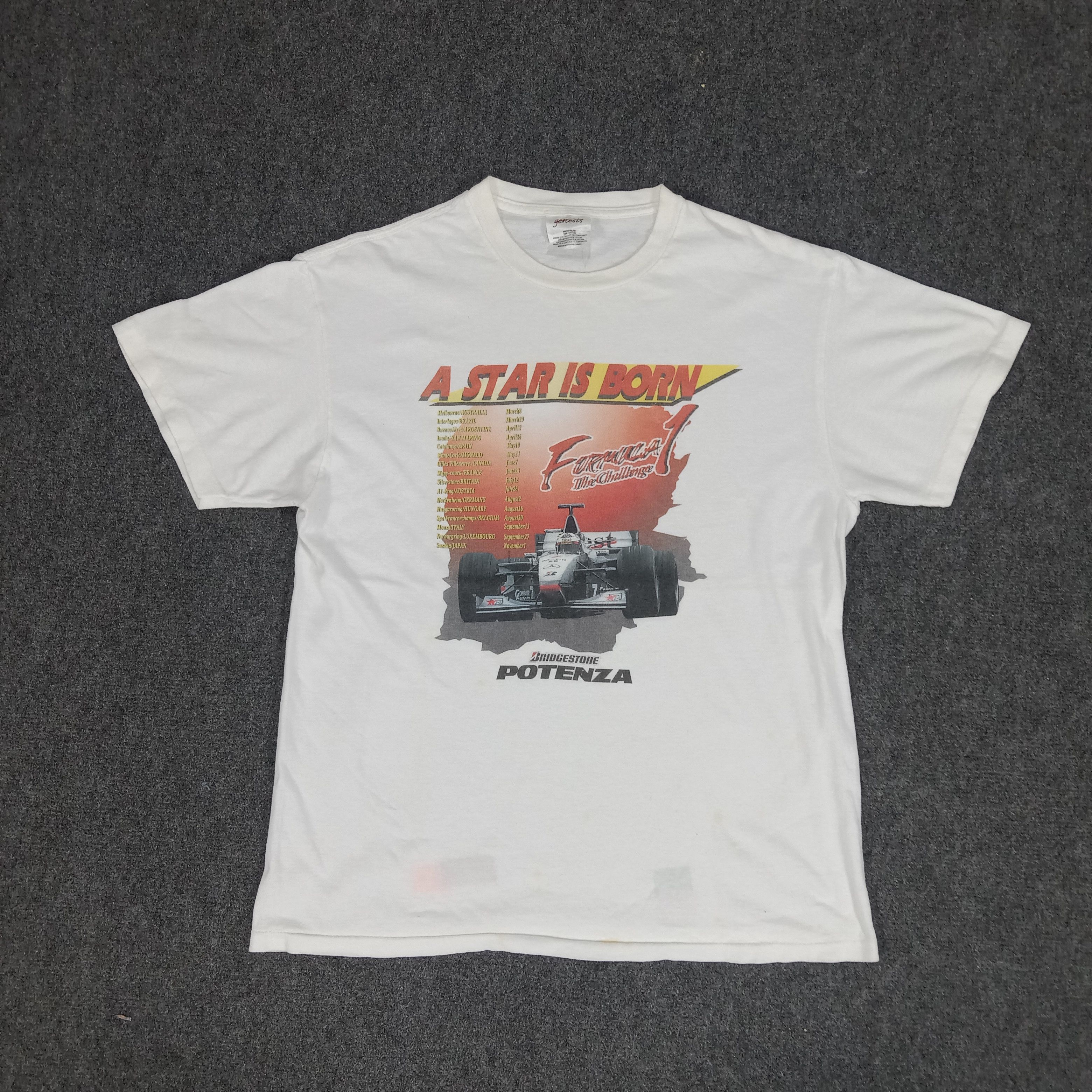 Vintage Bridgestone Potenza Formula One Racing Tshirt Size US M / EU 48-50 / 2 - 1 Thumbnail
