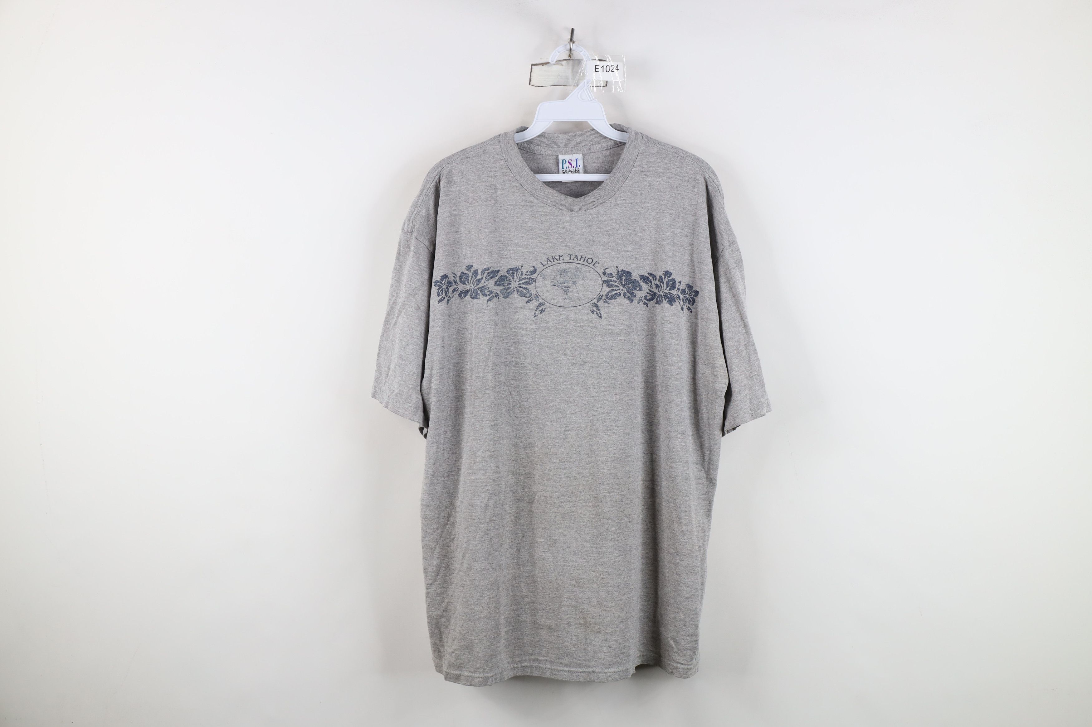 Vintage Vintage 90s Streetwear Spell Out Flower Lake Tahoe T-Shirt Size US L / EU 52-54 / 3 - 1 Thumbnail