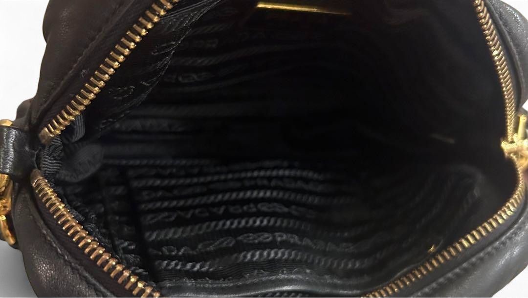 Prada Prada - Pink Mini Handbag Ribbon Pouch Leather Black Size ONE SIZE - 8 Thumbnail
