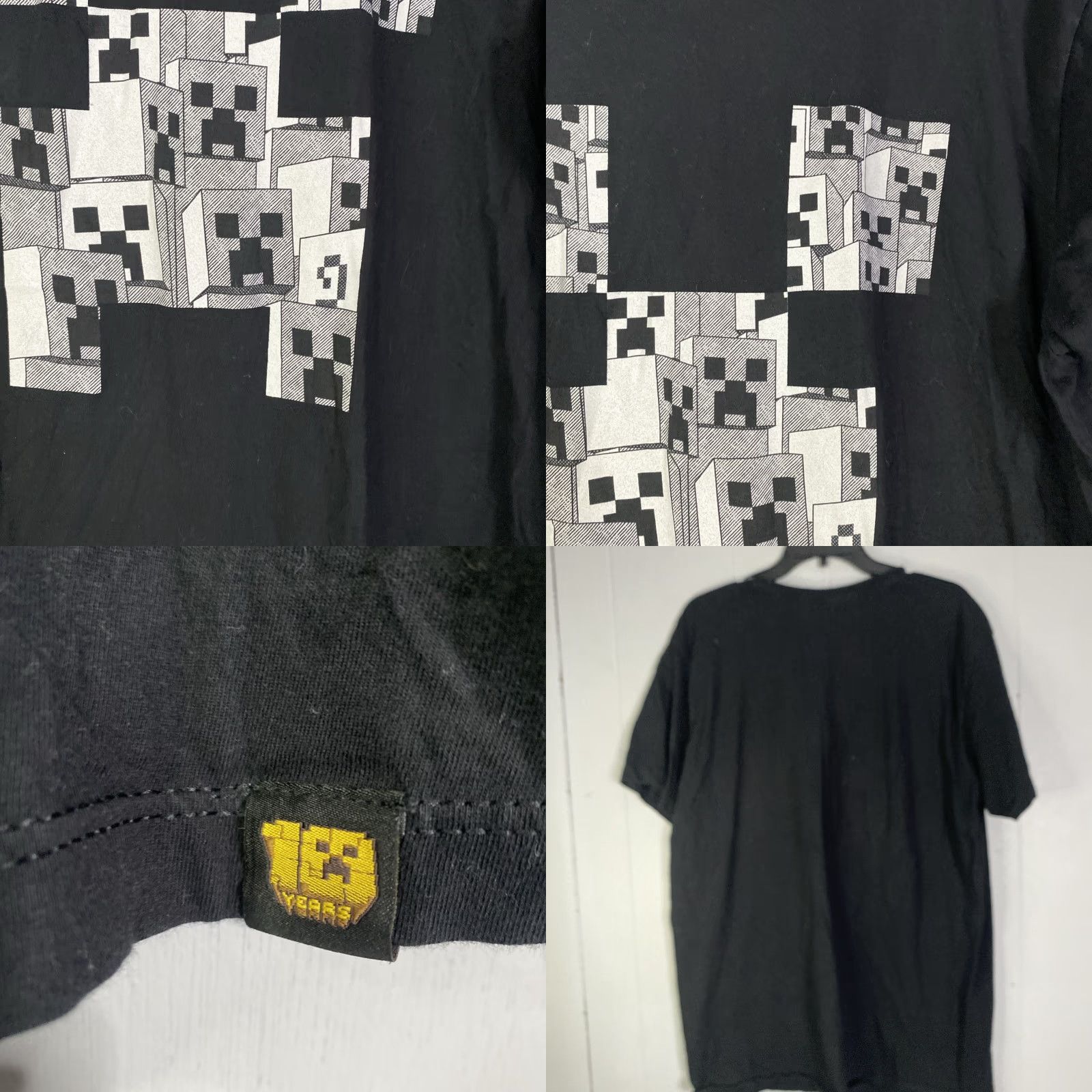 Vintage Minecraft Official Mens T Shirt XL Black Blocks Merch 10 Years Size US XL / EU 56 / 4 - 8 Thumbnail