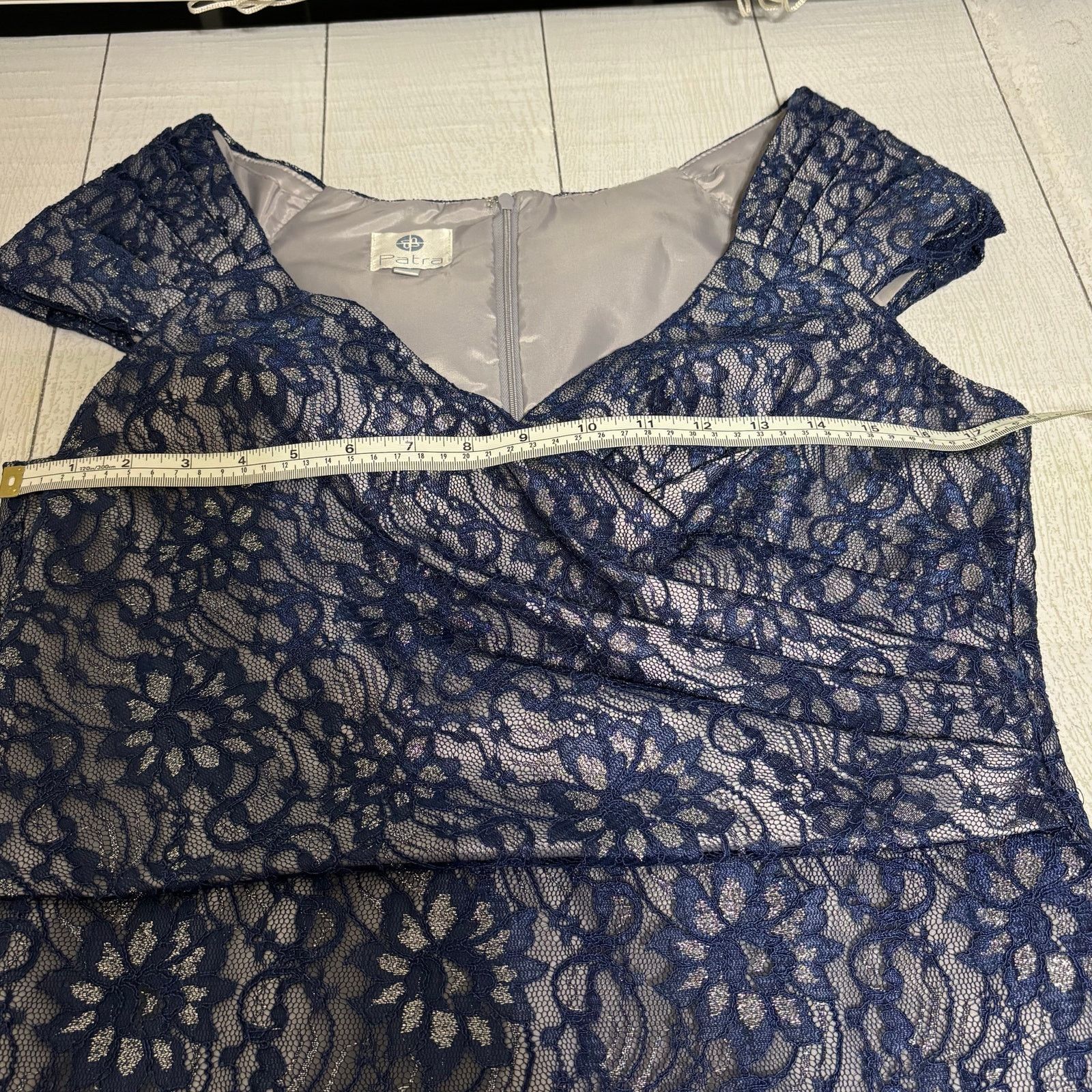 Other Patra Blue Shimmer Sheath Dress Size 12 Size XL / US 12-14 / IT 48-50 - 4 Thumbnail