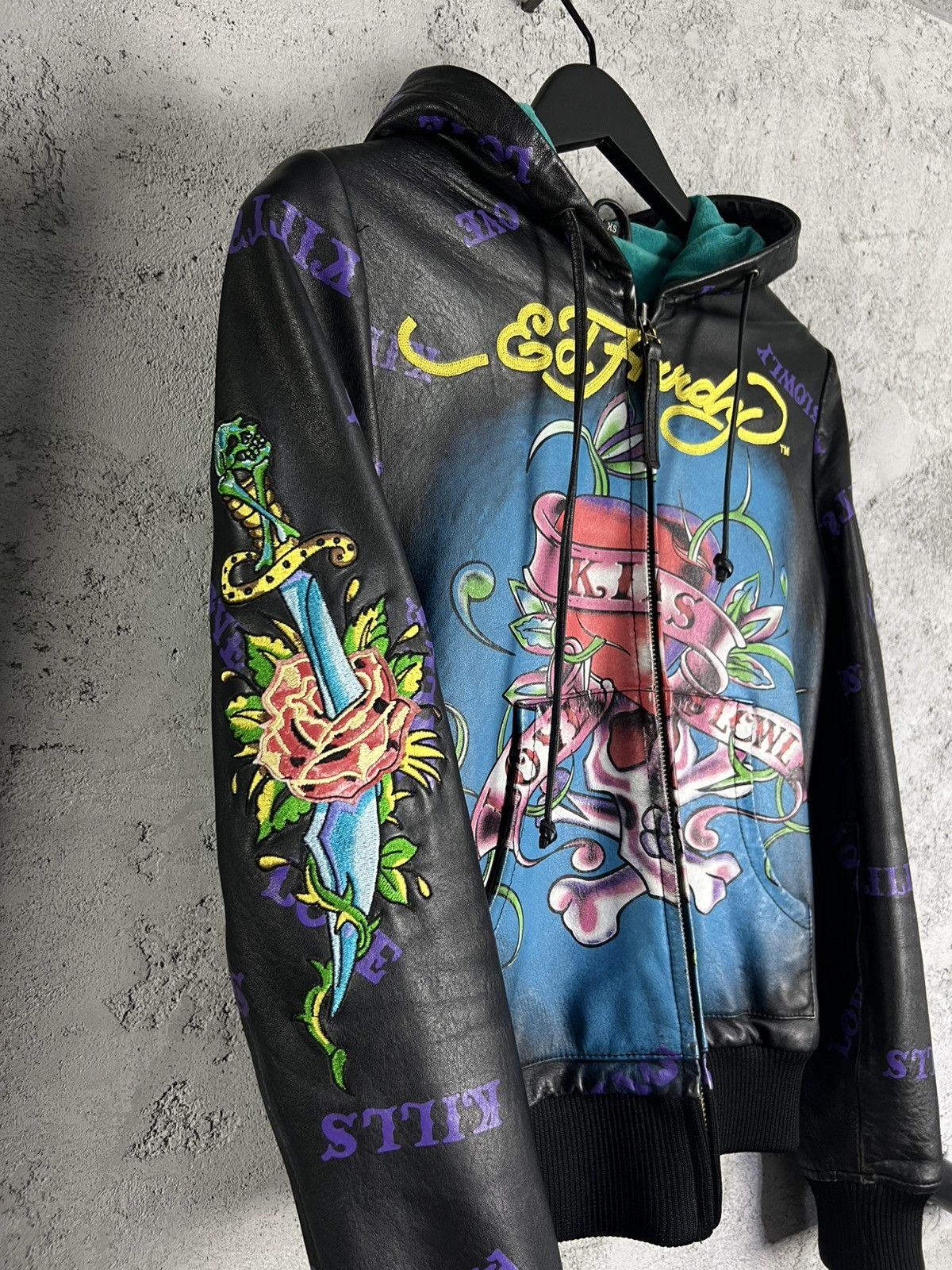 Ed Hardy Vintage Ed Hardy leather jacket "Love Kills Slowly" S Size XS / US 0-2 / IT 36-38 - 6 Thumbnail