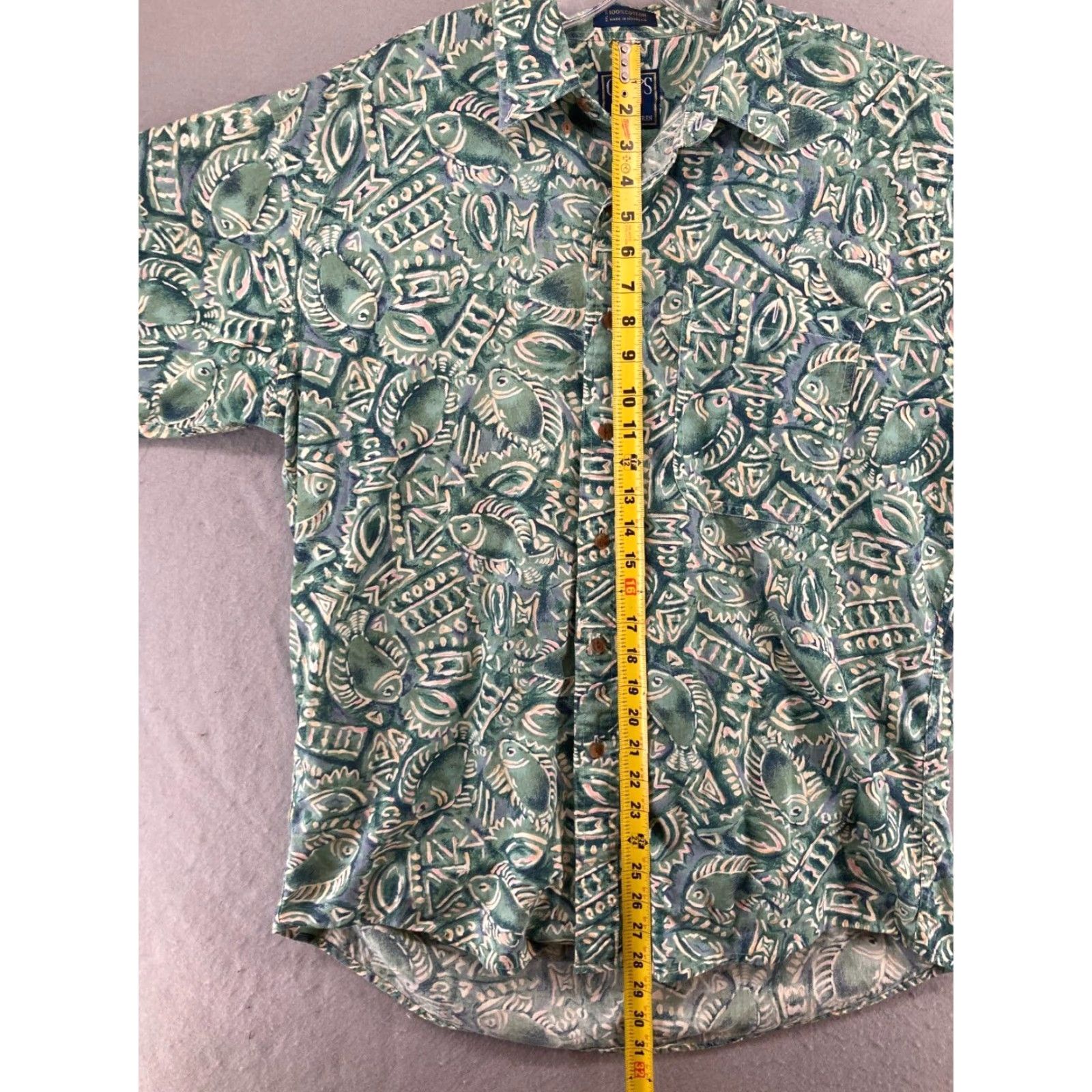 Chaps VINTAGE Chaps Ralph Lauren Green Hawaiian Fish Button-Up Shirt Large Mens Size US L / EU 52-54 / 3 - 3 Thumbnail