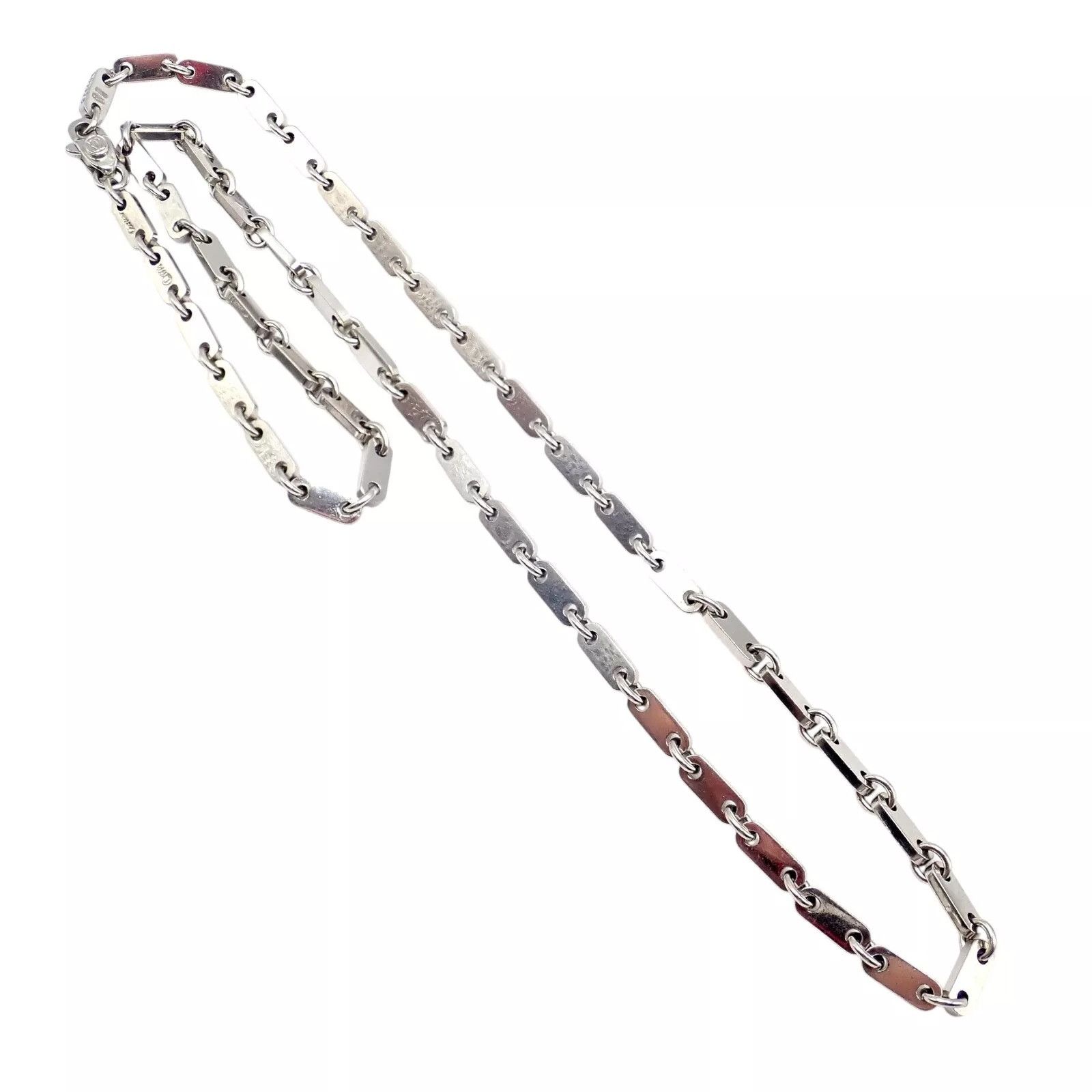 Cartier Cartier 18k White Gold Flat Link Necklace 17.75" 1998 Size ONE SIZE - 12 Thumbnail