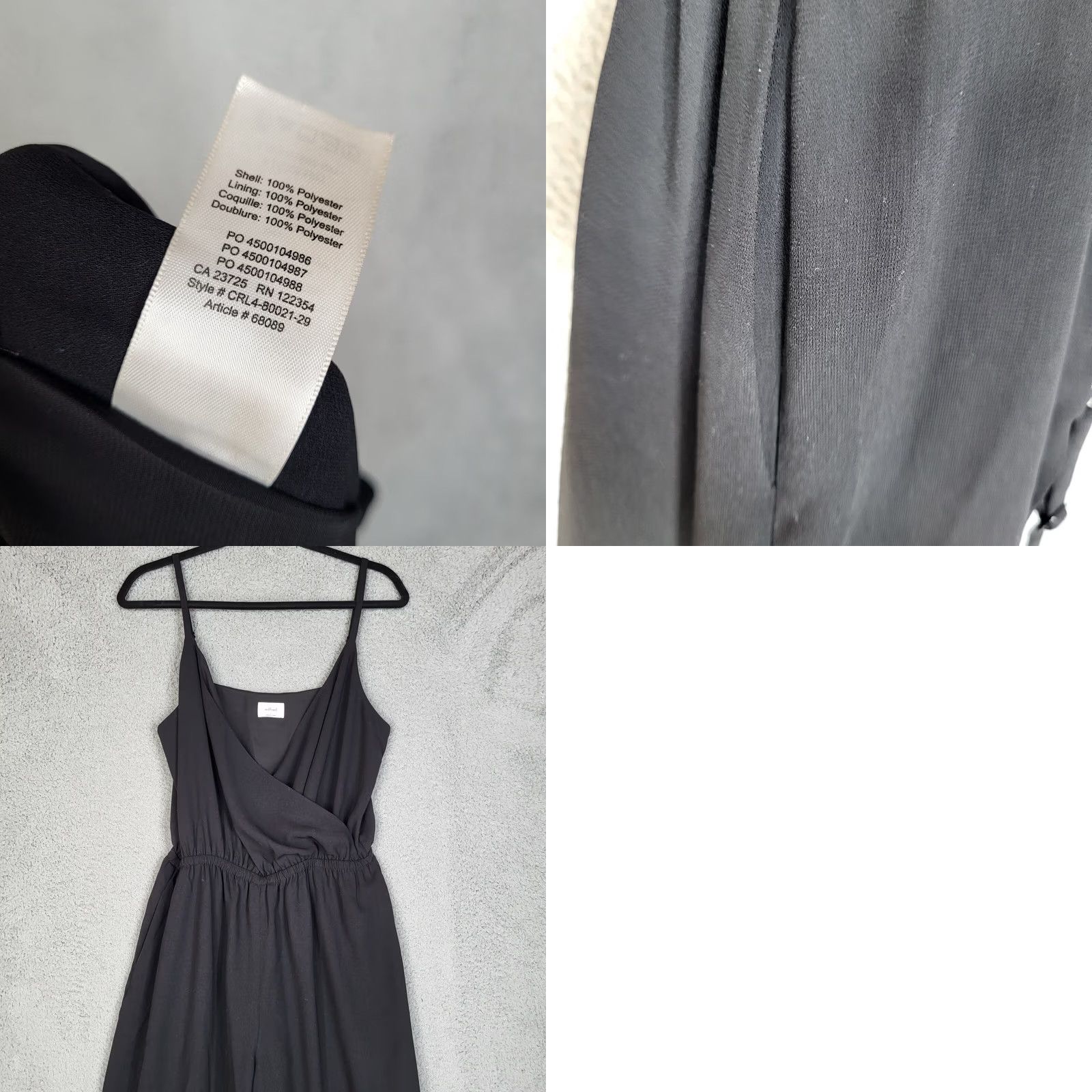 Vintage Wilfred Women's Black wrapped v-neck Stretch Wide leg Jumper suit L Size L / US 10 / IT 46 - 9 Thumbnail