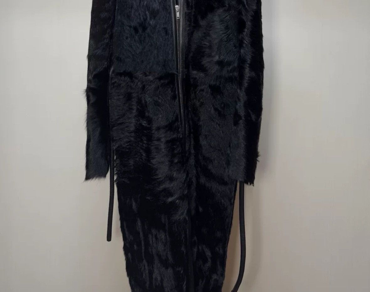 Rick Owens cow hair leather Klaus coat 2412-Nextarrow