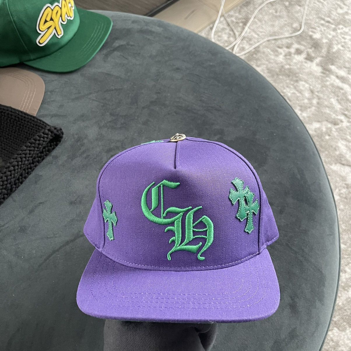 Chrome Hearts Chrome Hearts Cross Patch Hat Purple Art Basel