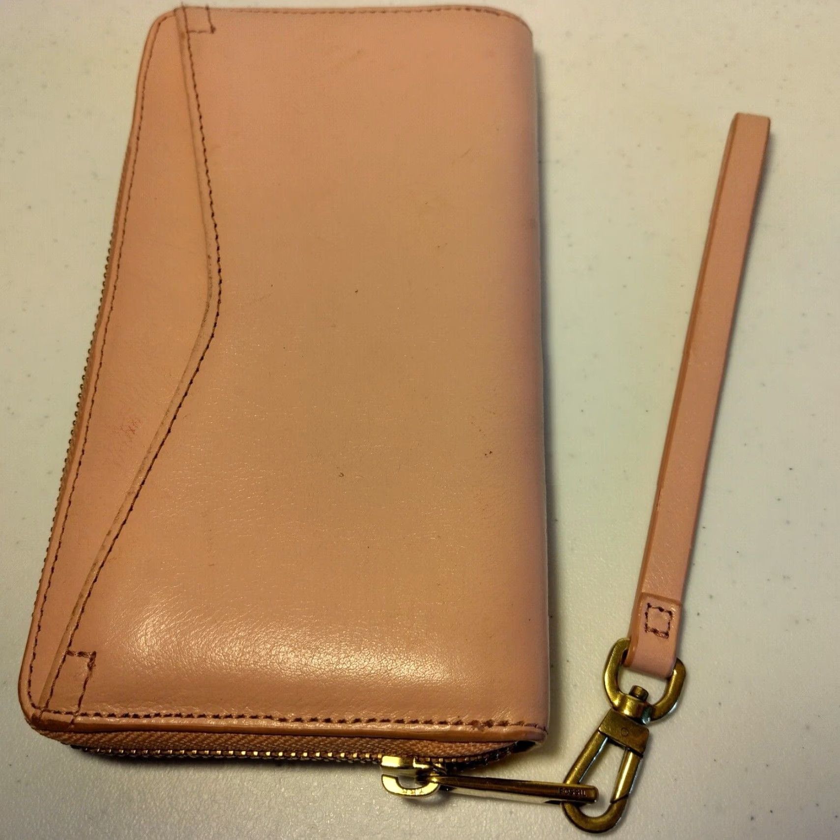 Fossil Fossil Wallet Clutch Leather Pink Dusty Rose Zip-Around Women Size ONE SIZE - 4 Thumbnail