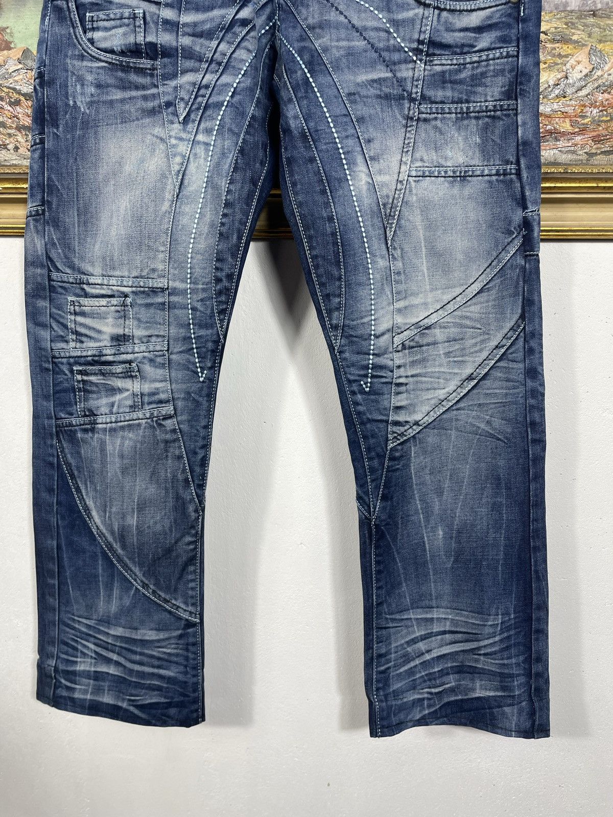 Japanese Brand Kosmo Lupo Black Vintage Denim Jeans Avant Garde Trousers Size US 34 / EU 50 - 6 Thumbnail