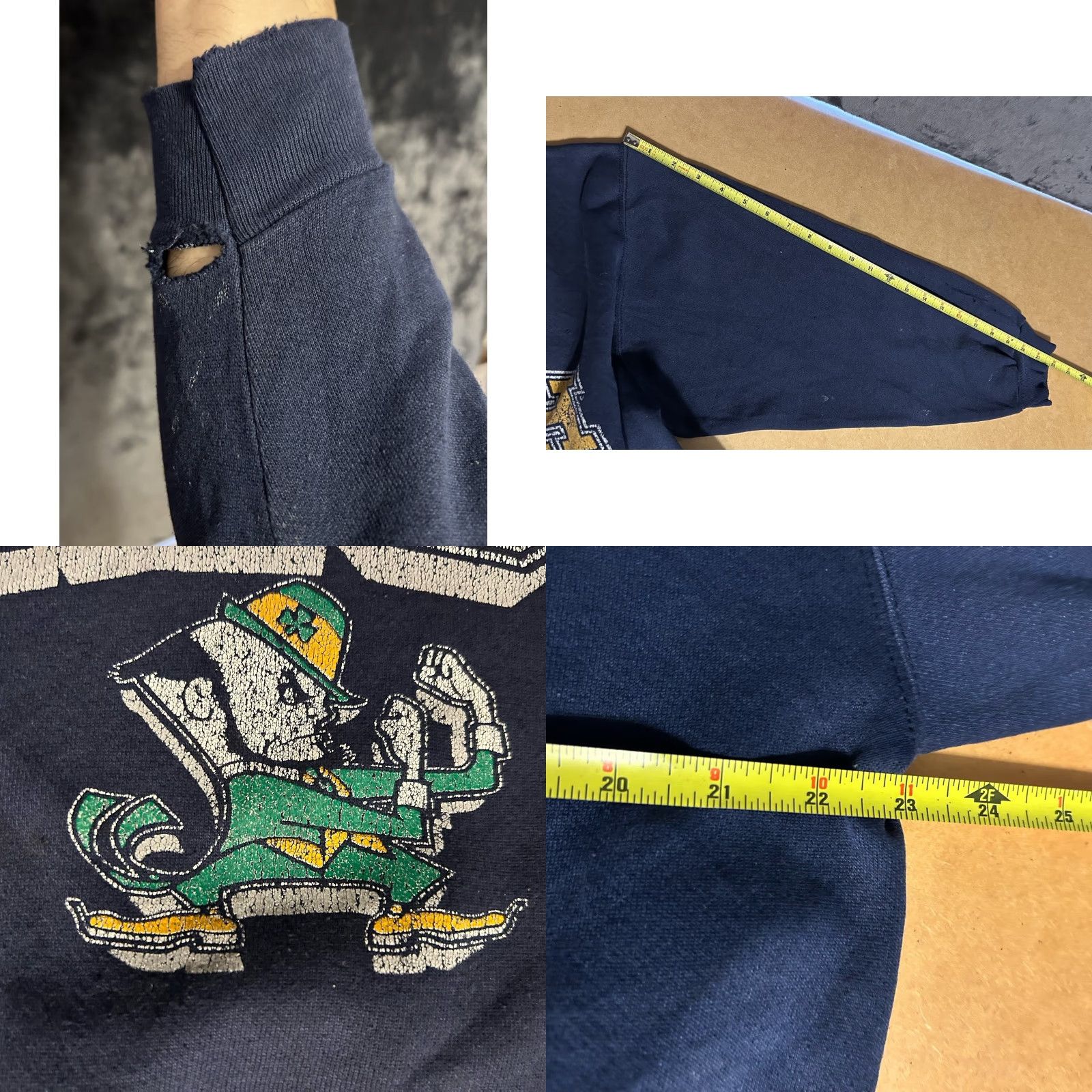 Logo 7 VINTAGE Notre Dame Fighting Irish Sweatshirt Logo 7 Men XL Fits Large Blue Crew Neck Pullover Long Sleeve Чер Size US L / EU 52-54 / 3 - 10 Thumbnail