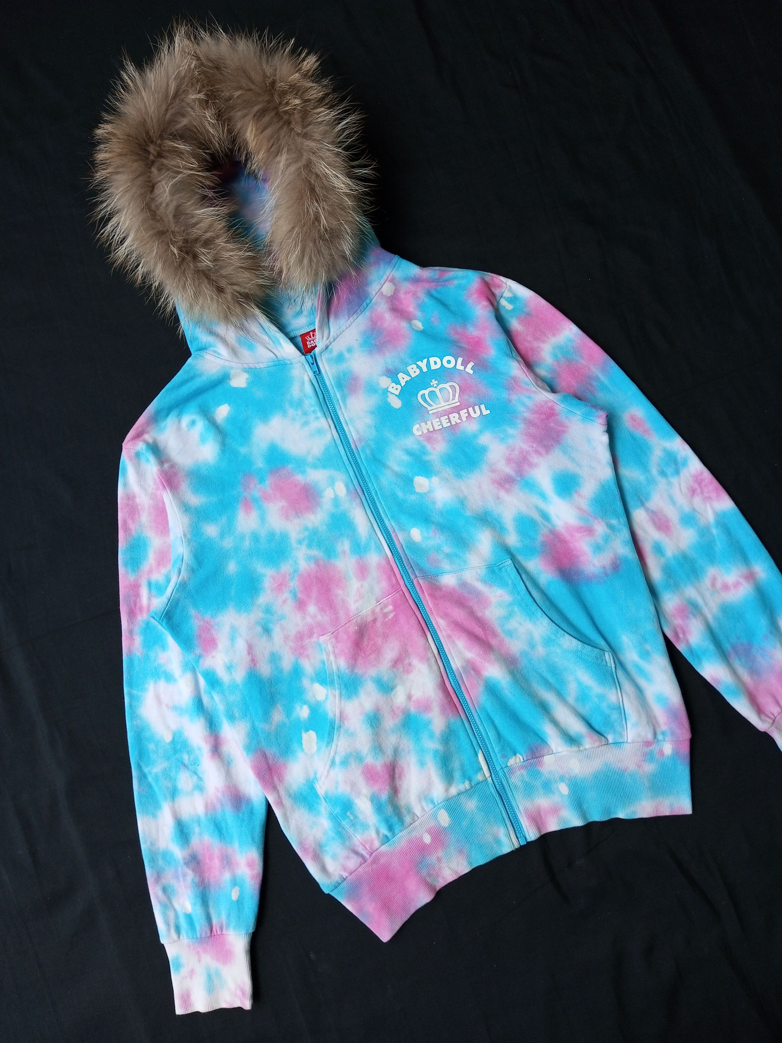 If Six Was Nine × Japanese Brand × Le Grande Bleu (L.G.B.) BABY DOLL Tie Dye All Over Fur Hoodie Size US L / EU 52-54 / 3 - 3 Thumbnail