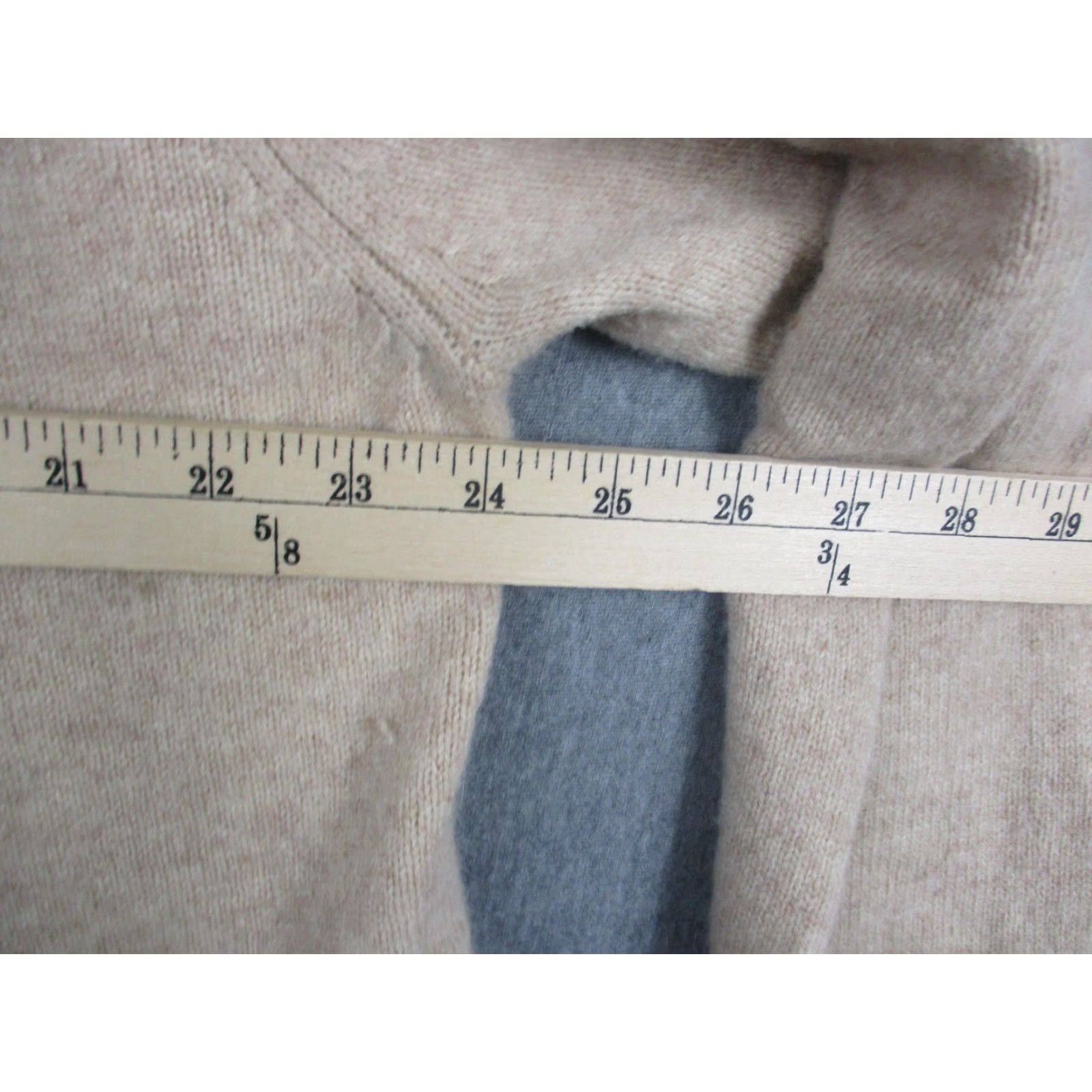 Vintage Mark And Graham Cardigan Womens Large Beige Knit Lambswool Open Front Pockets Size L / US 10 / IT 46 - 5 Thumbnail