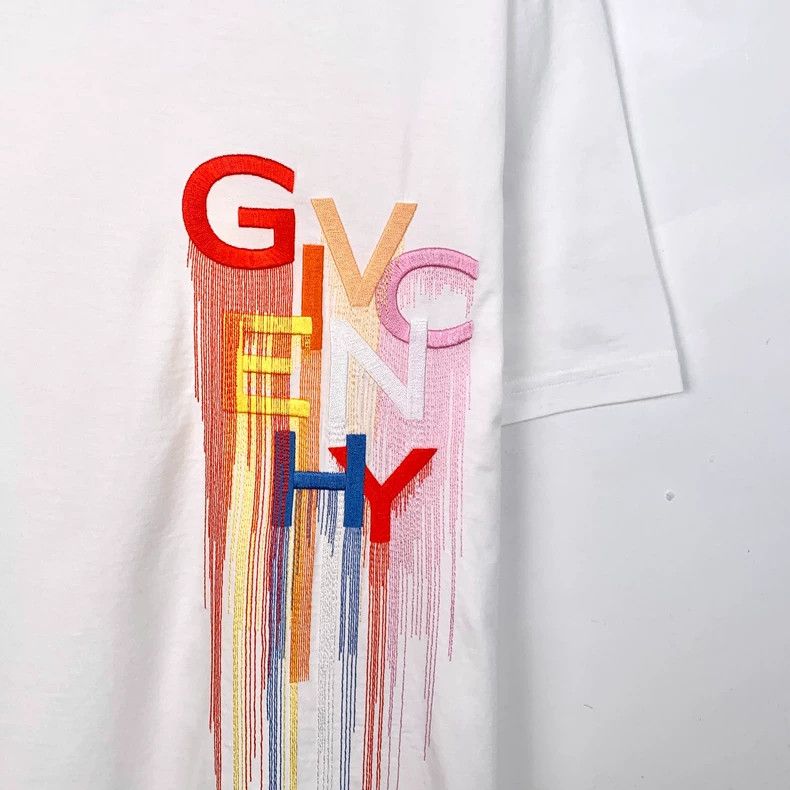 Givenchy Givenchy White Logo Letter Embroidered Round-Neck Cotton S Size US S / EU 44-46 / 1 - 4 Thumbnail