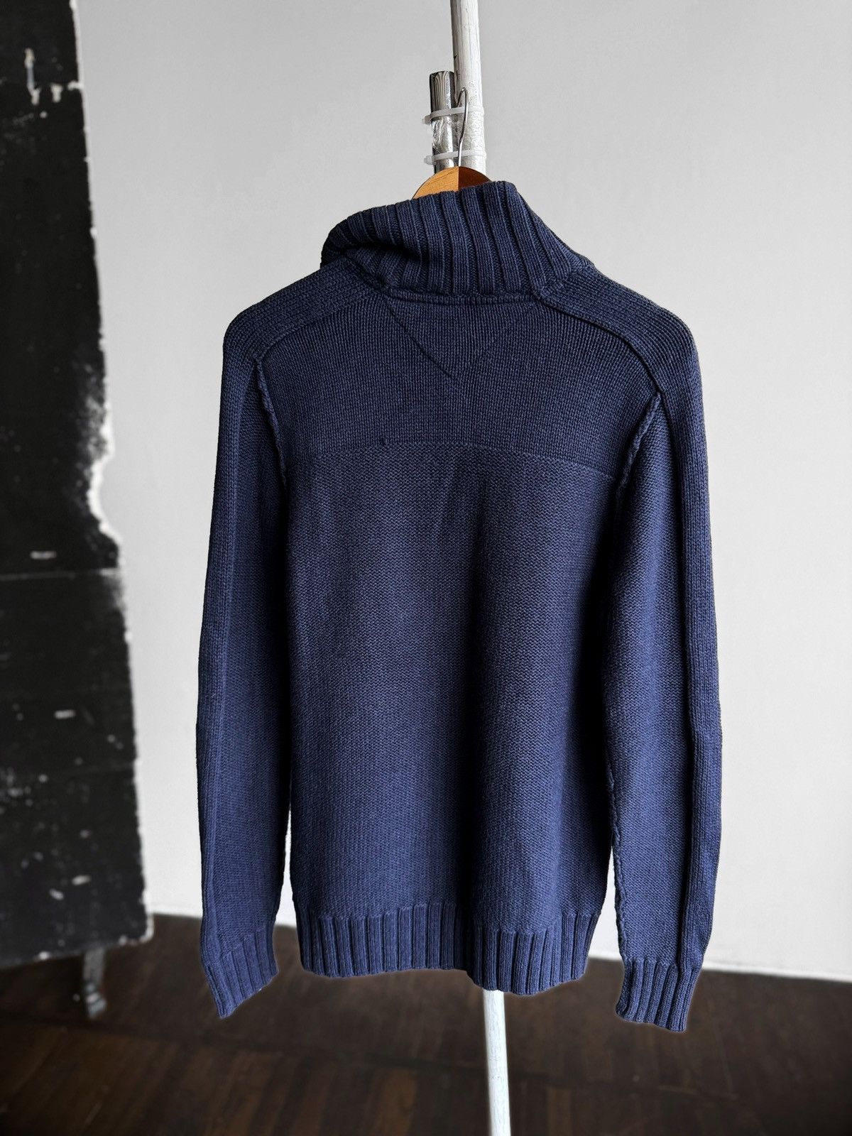 Tommy Hilfiger Tommy Hilfiger Denim Mens Navy Blue Button Neck Knit Sweater Size US XL / EU 56 / 4 - 2 Thumbnail